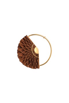 Kypseli Brooch in Cinnamon Silk & 24k Vermeil Gold by Katerina Makriyianni