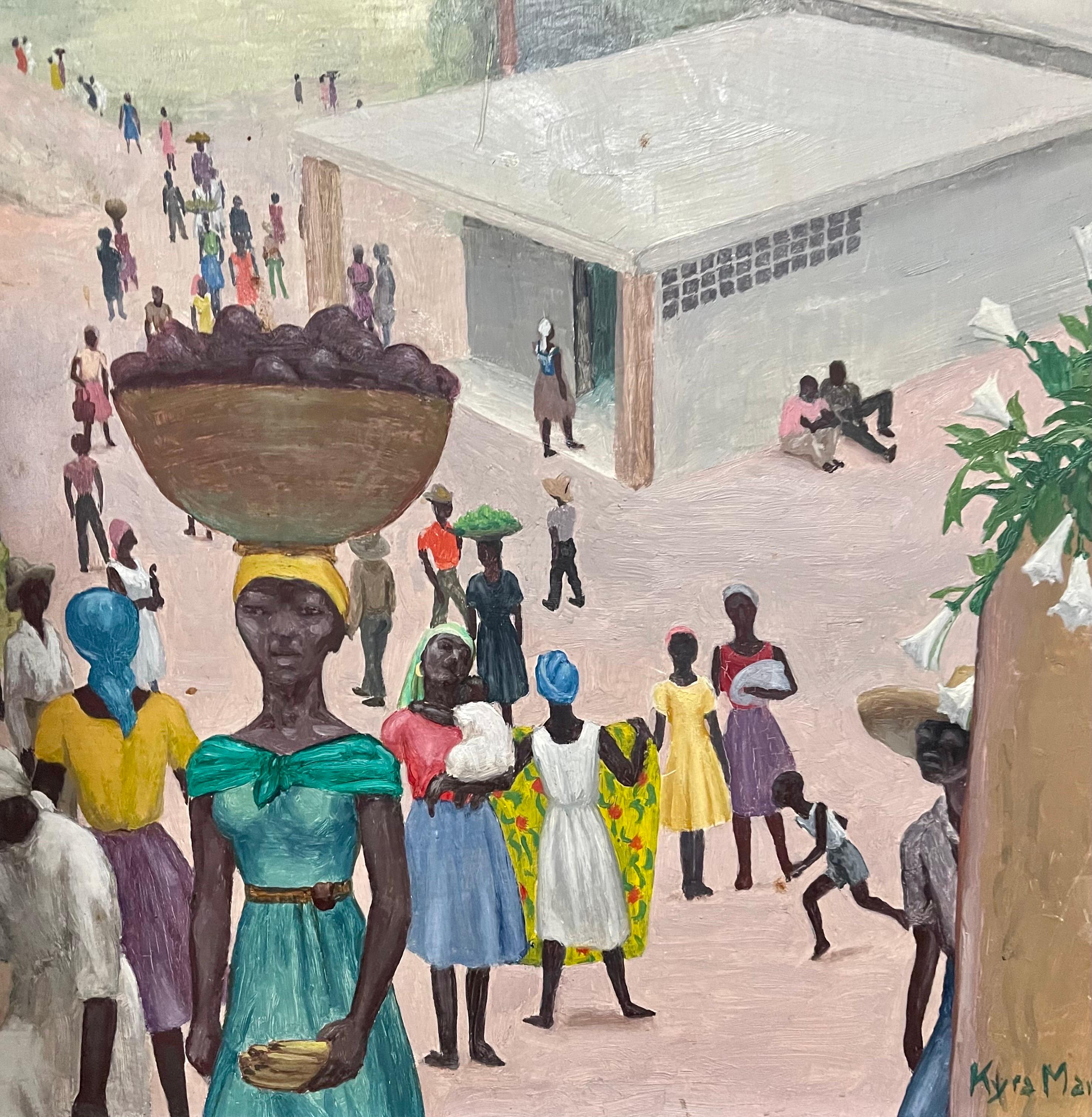 Oil Painting WPA Woman Artist Kyra Markham Haitian Island Scene African American 9