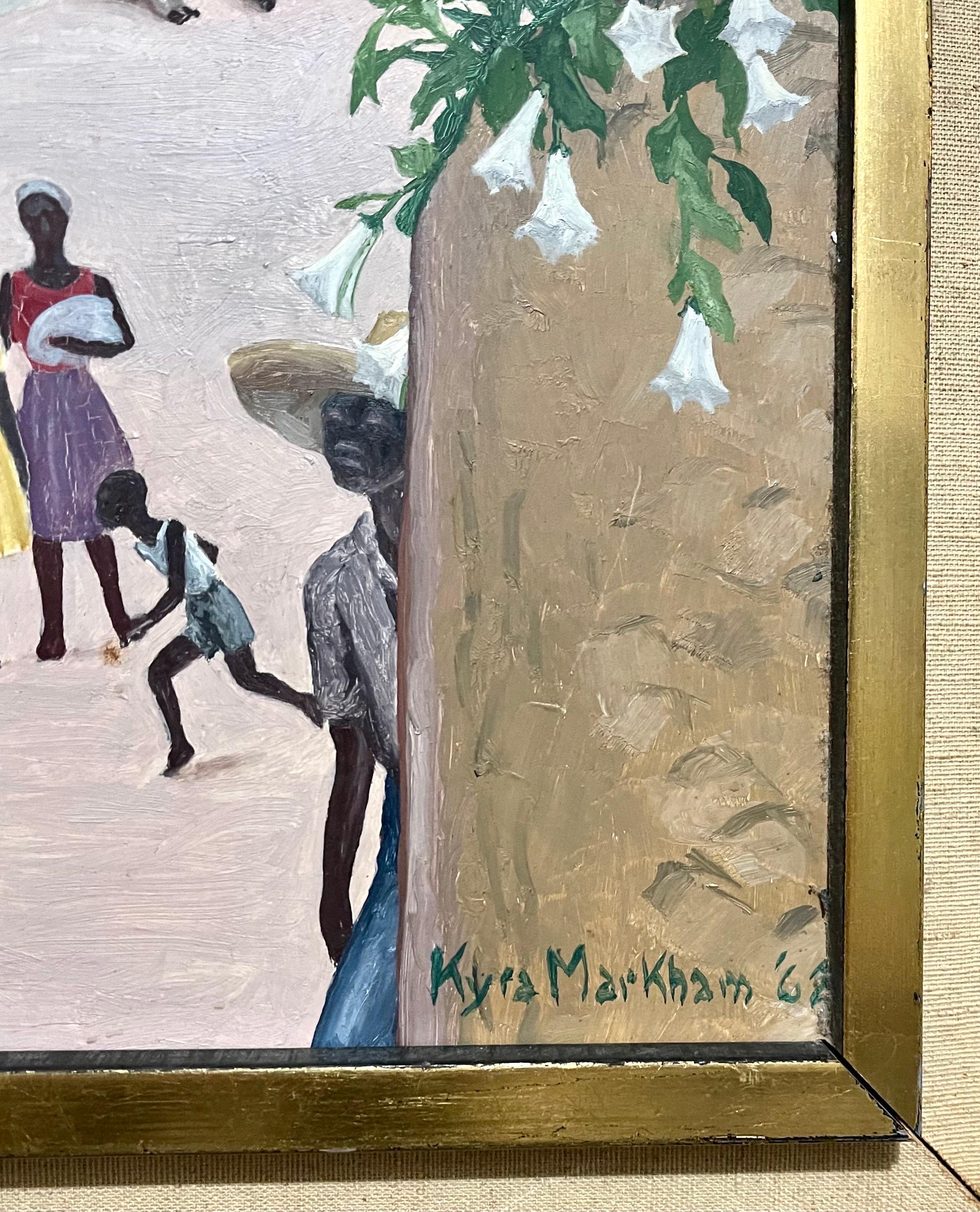Oil Painting WPA Woman Artist Kyra Markham Haitian Island Scene African American 10
