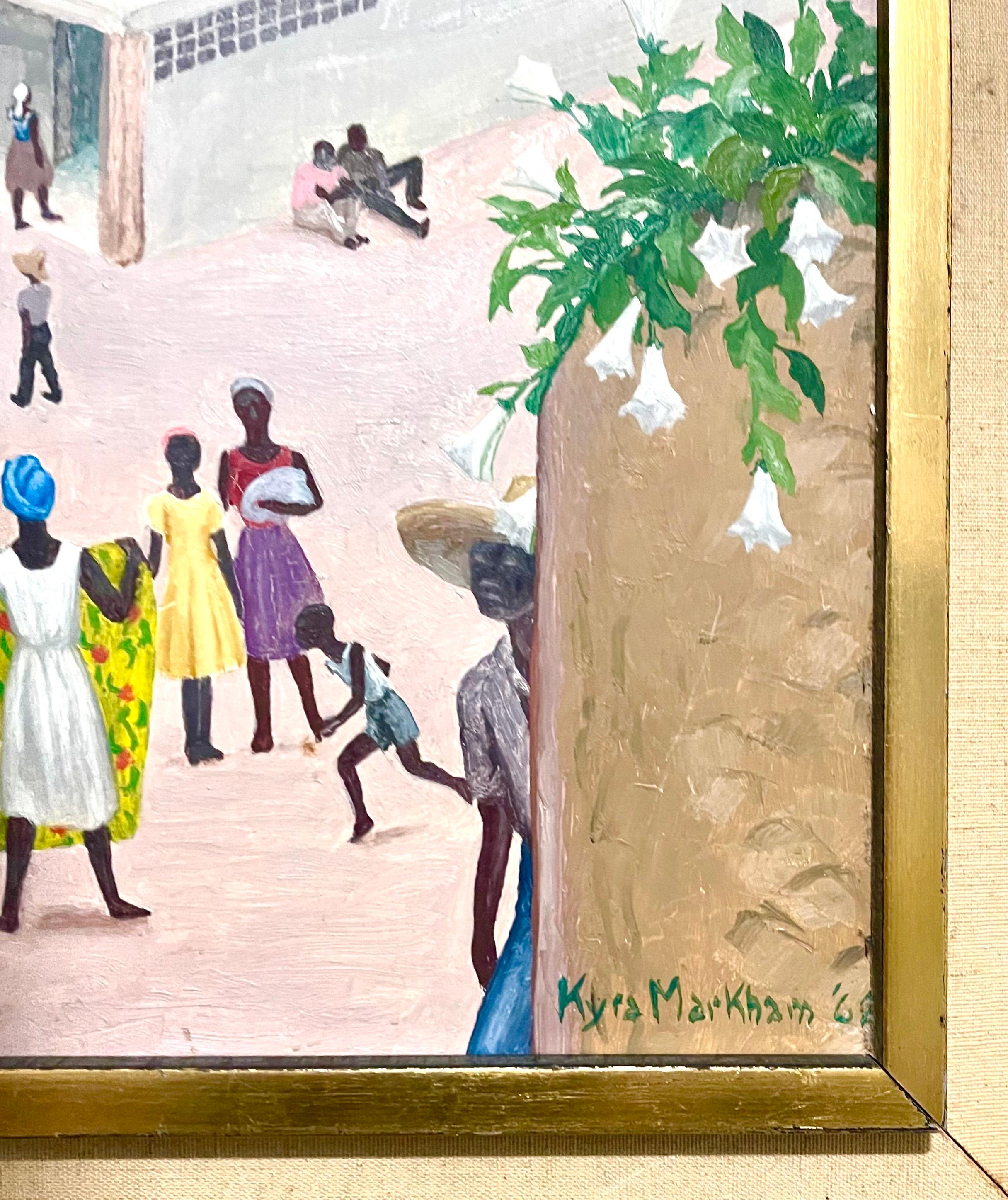 Oil Painting WPA Woman Artist Kyra Markham Haitian Island Scene African American 1