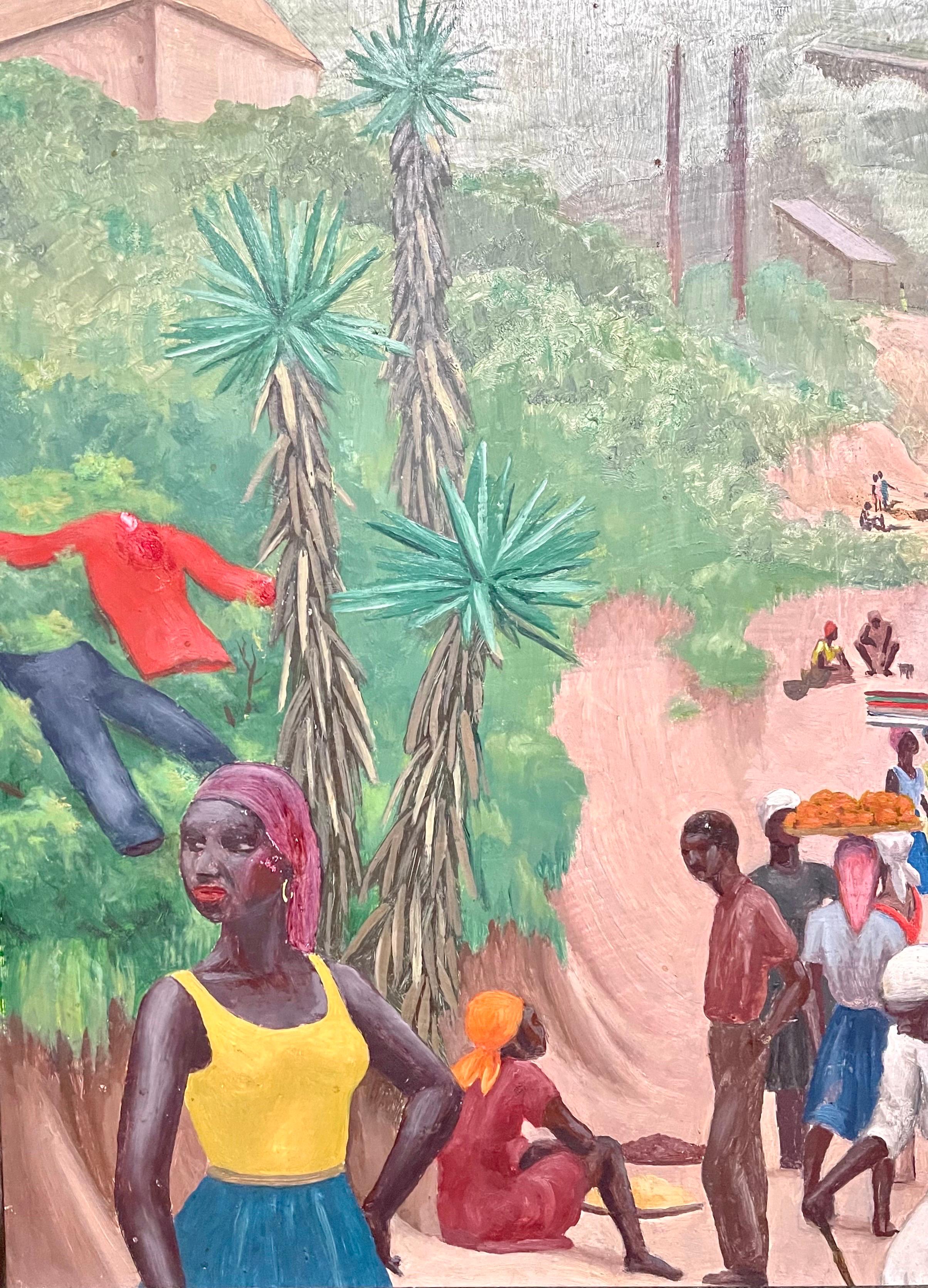 Oil Painting WPA Woman Artist Kyra Markham Haitian Island Scene African American 7
