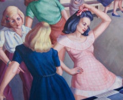 "Sock Hop" Mid-Century American Modernism WPA Female Artist 20th Century Realism