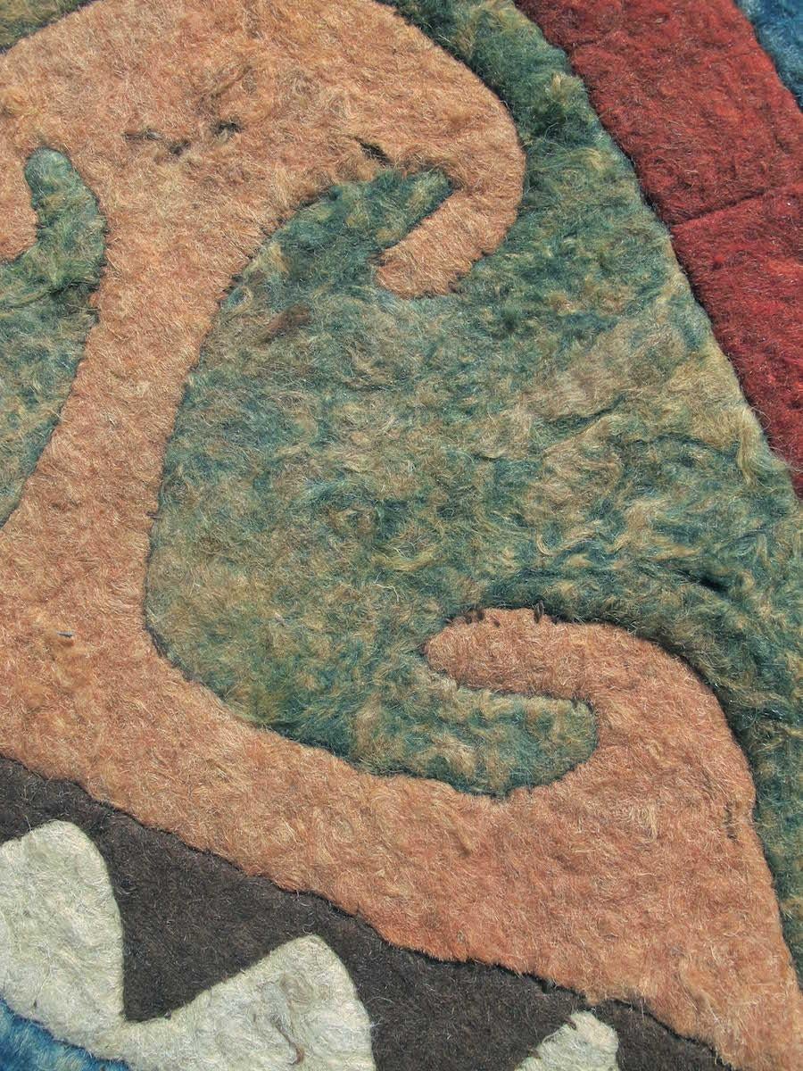 Hand-Knotted Kyrgyz Felt Fragment Rug, 19th Century For Sale