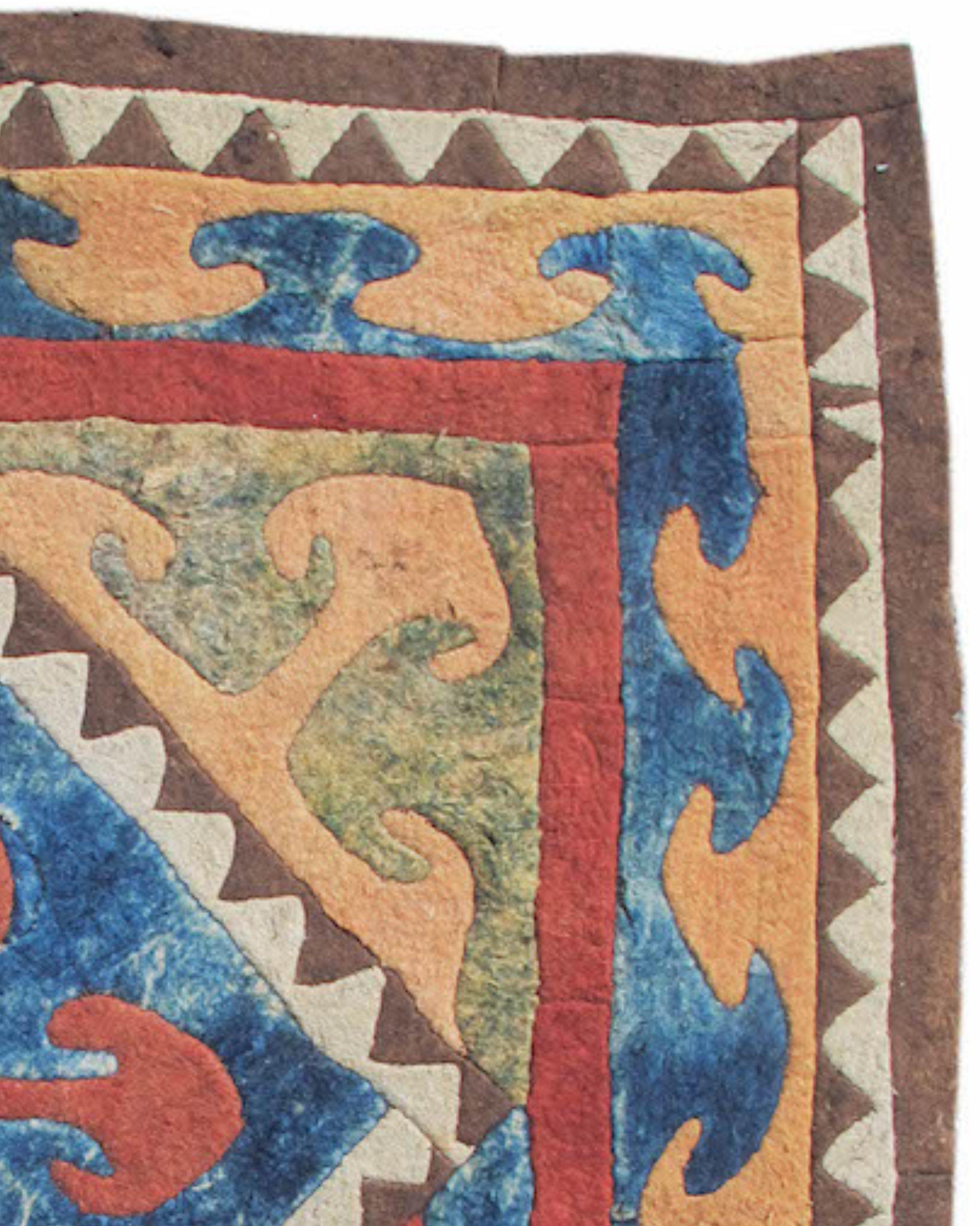 Kyrgyz Felt Fragment Rug, 19th Century In Excellent Condition For Sale In San Francisco, CA