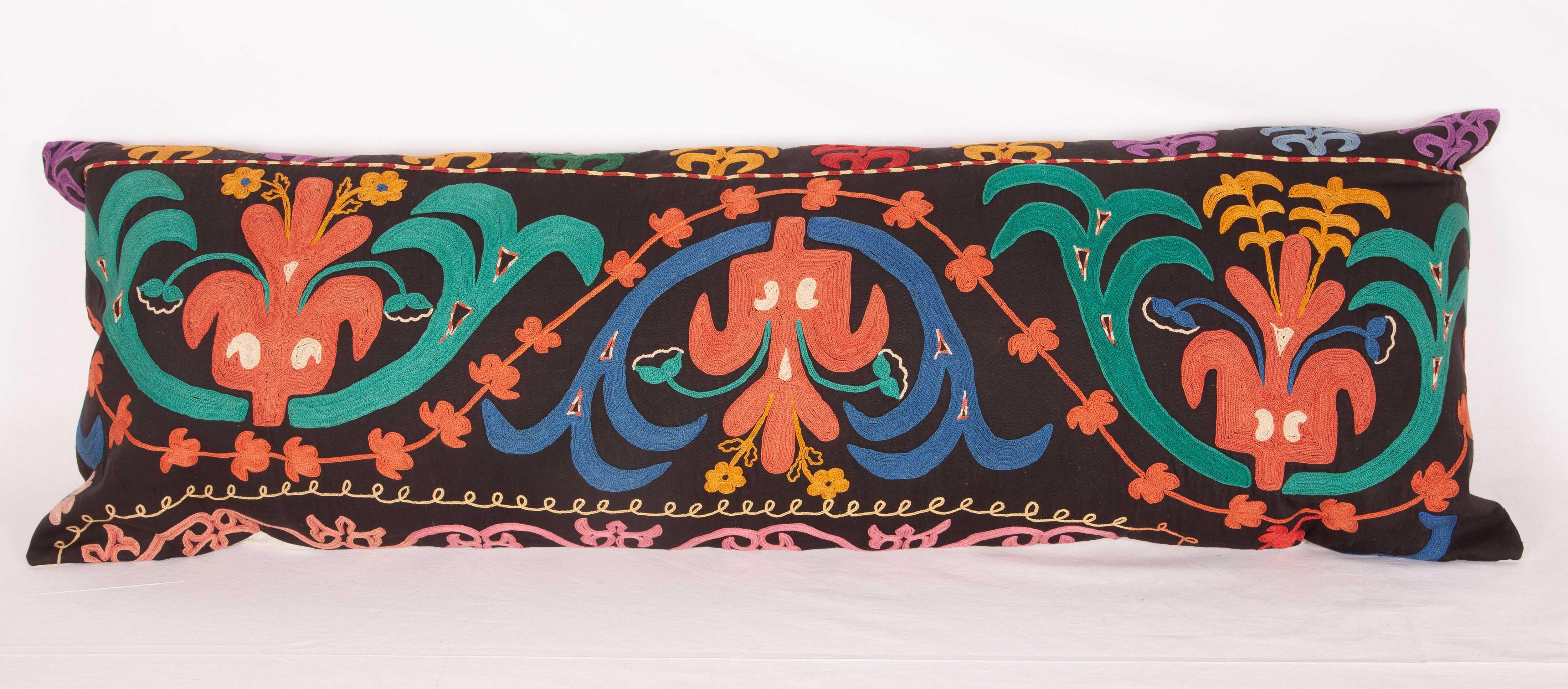 Kyrgyzstani Kyrgyz Lumbar Pillow Case, Made from a Mid-20th Century Kyrgyz Embroidery