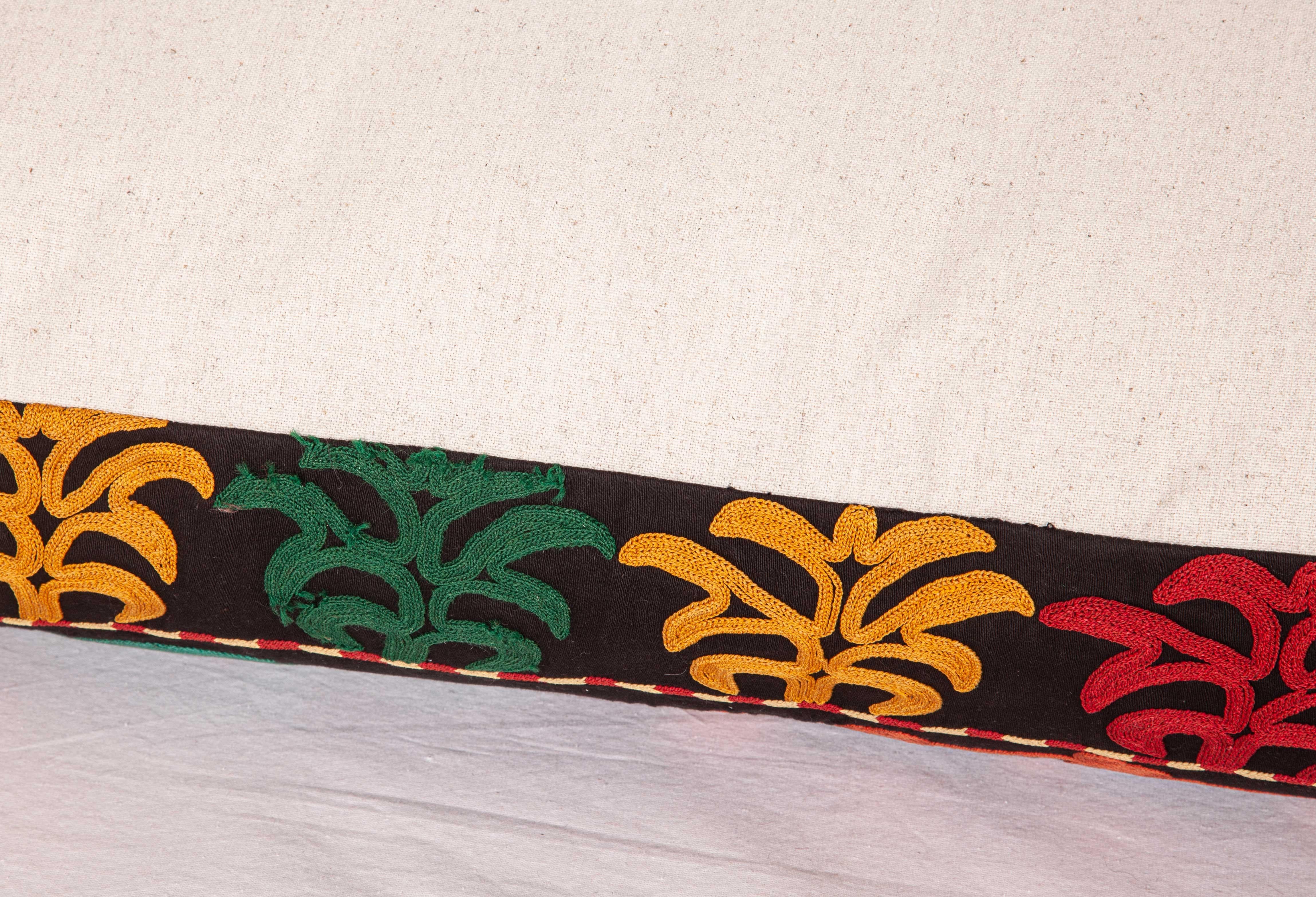 Kyrgyz Lumbar Pillow Case, Made from a Mid-20th Century Kyrgyz Embroidery In Good Condition In Istanbul, TR