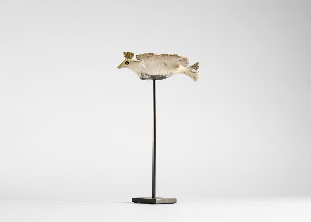 The raku sculptures of Kiriaki Moustaki are inspired by primitive works of early civilizations—soft and luminous, his forms recall the colors and images of Etruscan art and Cretan crafts, and form a kind of dialogue with the memory and traditions