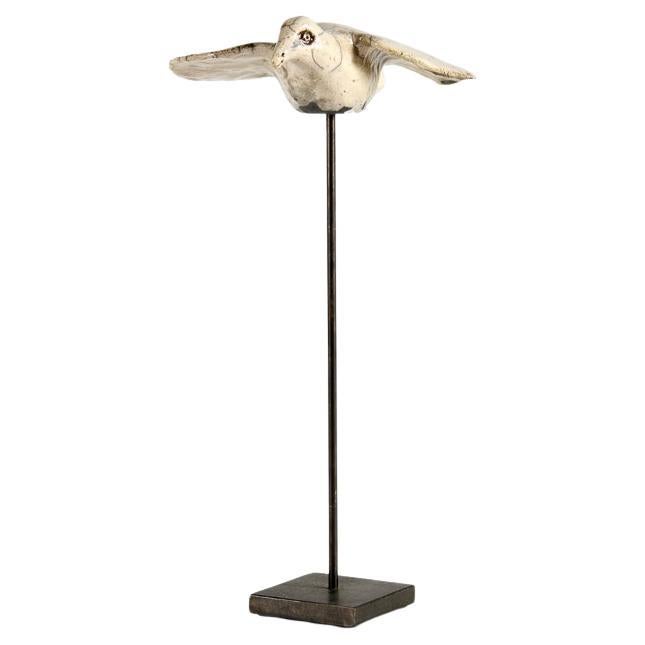 Kyriaki Moustaki, Große Raku-Keramik-Skulptur eines Vogels, Frankreich, um 2024