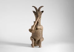 Kyriaki Moustaki, Raku-Keramik-Skulptur einer Ziege, Frankreich, um 2024