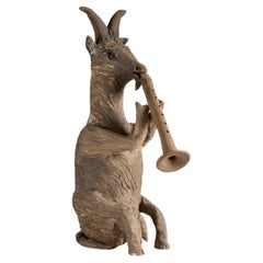 Kyriaki Moustaki, Raku Ceramic Sculpture of a Goat, France, circa 2024