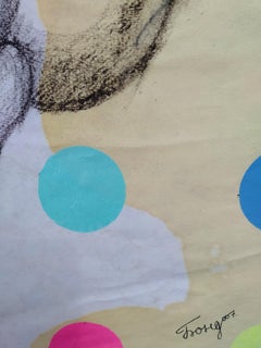 Damien Hirst 1, Nudo impressionista, tecnica mista, acrilico e matita su carta