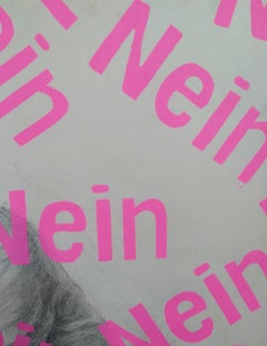 Nein, Impressionist Portrait Mixed Media, Acrylic and Pencil on Paper, 2023