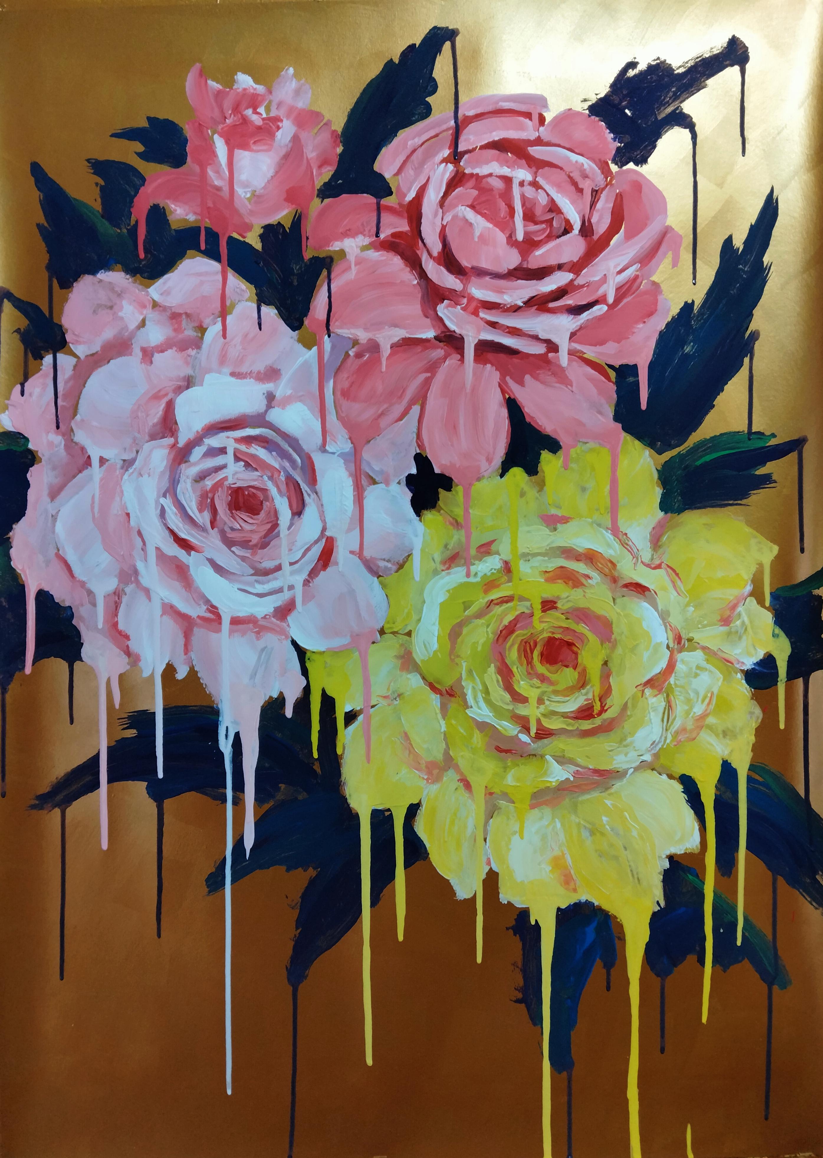 Landscape Painting de Kyrylo Bondarenko - "La rosa de Andy Warhol"