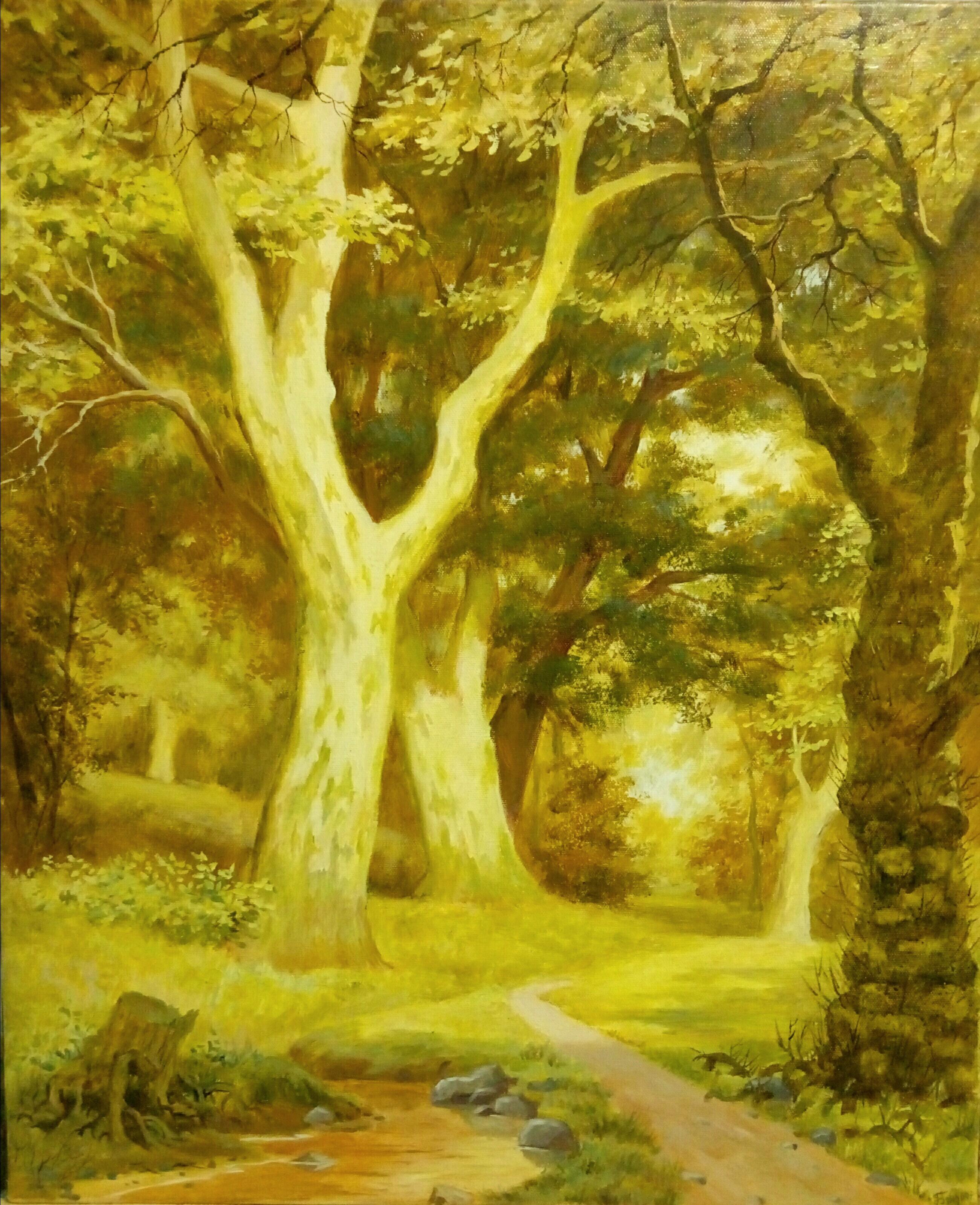Landscape Painting de Kyrylo Bondarenko - "El otoño de Claude Monet"