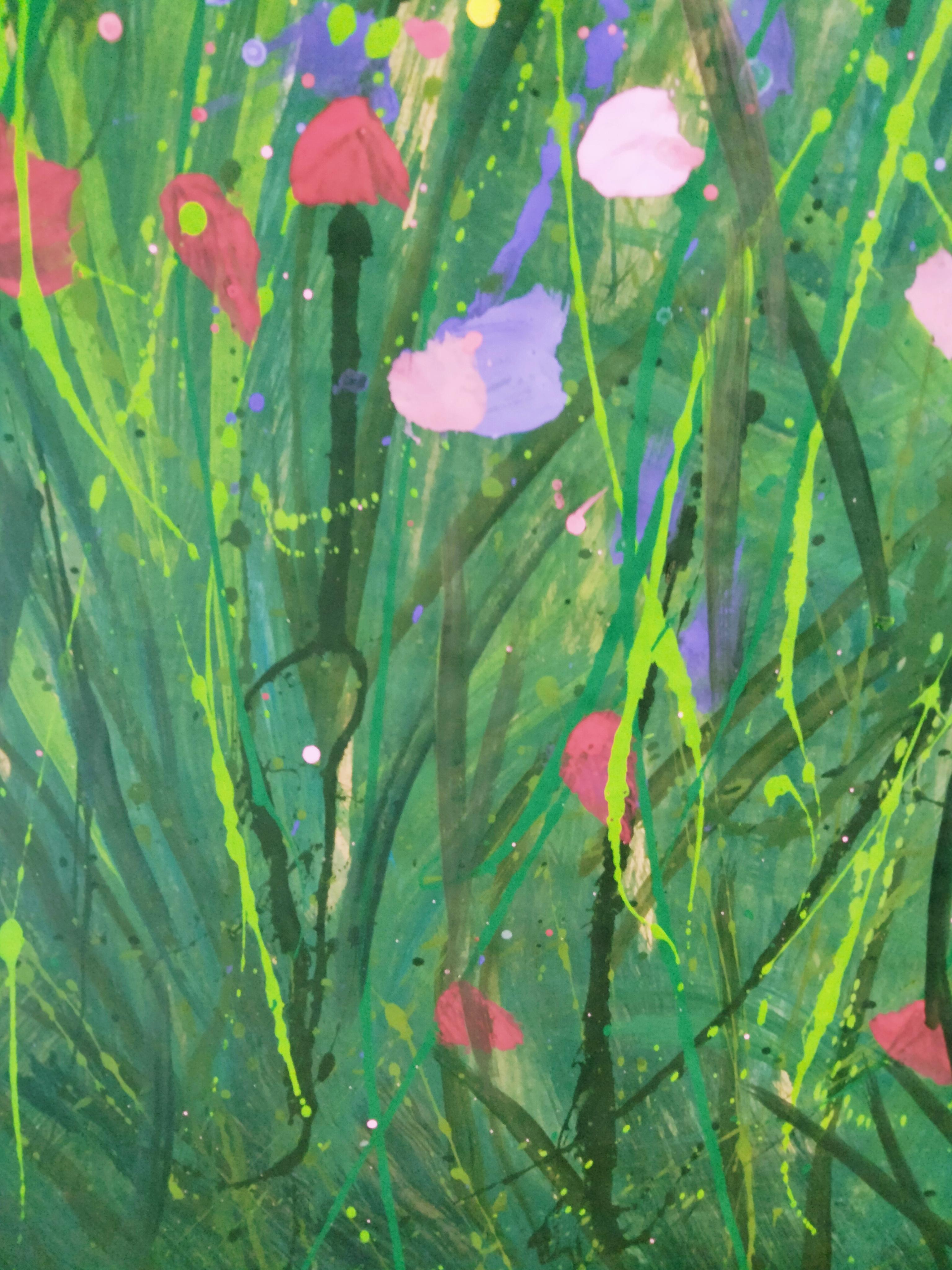  I saw the painting in the blooming steppe in spring. Steppe in Bloom in Spring. In this enchanting painting, I invite you to a blooming meadow under a muted, tranquil sky. I used the spontaneity of Impressionist style, mixed with oriental motifs,