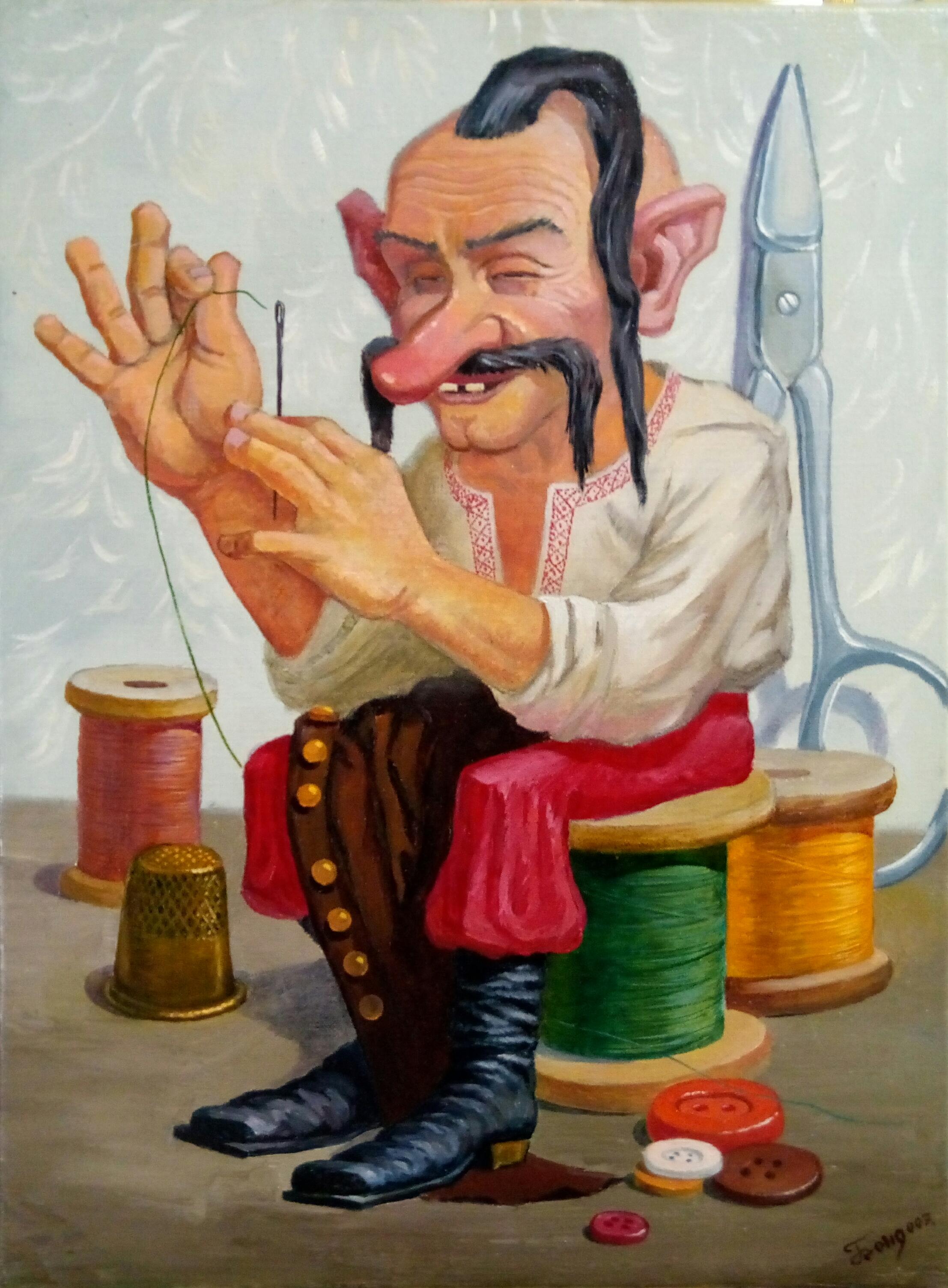 Figurative Painting de Kyrylo Bondarenko - "Modisto Giorgio Armani"