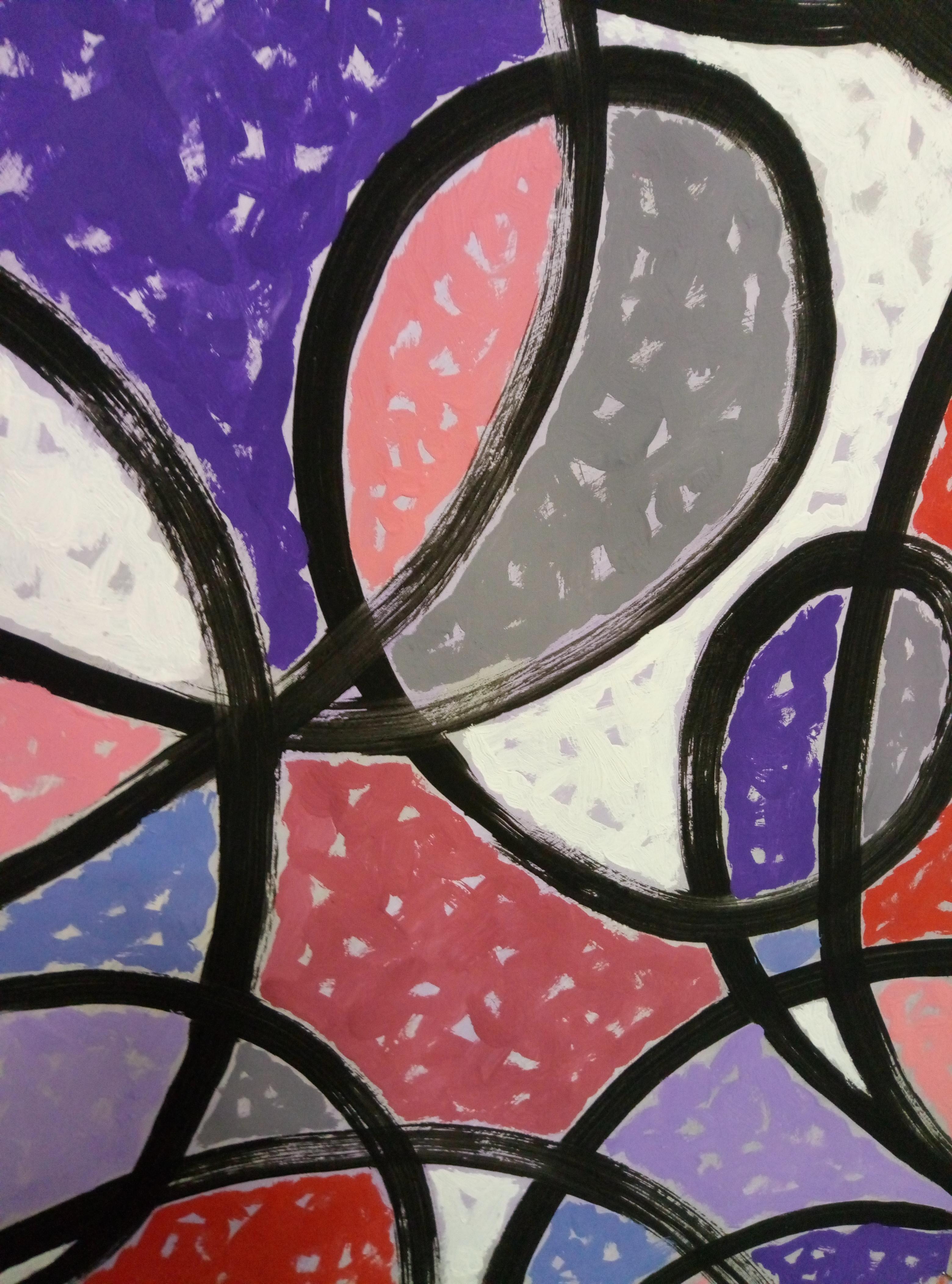          Diptychon, besteht aus zwei Blättern Papier! In einer Tube geschickt.
 In dieser lebendigen Kreation habe ich ein Kaleidoskop von Emotionen durch ein lebhaftes Spektrum von Farben und dynamischen Formen ausgelöst. Jede Kurve und jeder