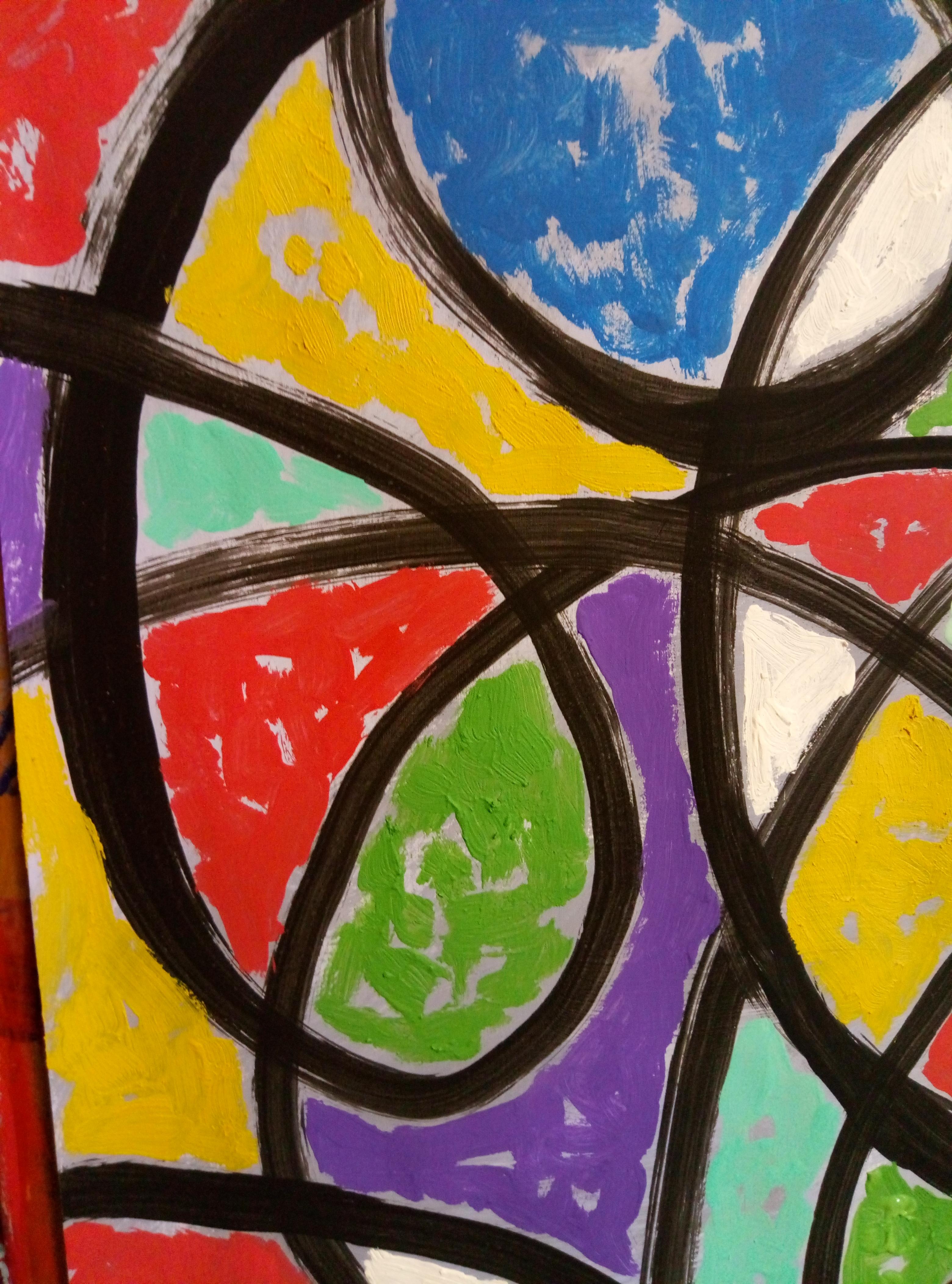 Diptyque, composé de deux feuilles de papier ! Envoyé dans un tube.
Dans cette création exubérante, j'ai déclenché un kaléidoscope d'émotions à travers une gamme vibrante de couleurs et de formes dynamiques. Chaque courbe et chaque teinte chantent