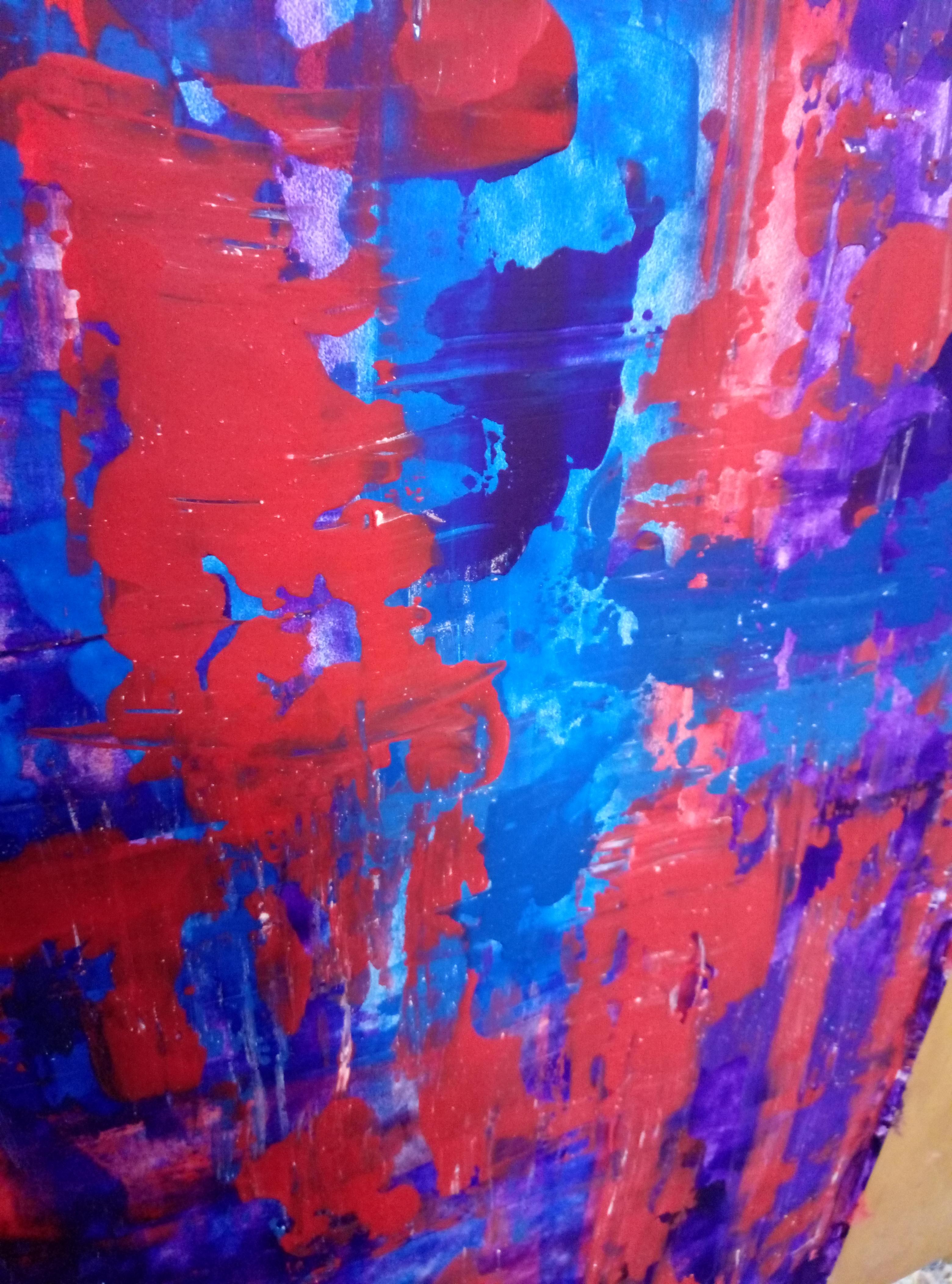 Per creare quest'opera mi sono rivolto al mondo astratto, trasmettendo la vivace spontaneità di un'alluvione estiva. Con i miei colori acrilici ho catturato l'interazione dinamica tra calore e freddo, il flusso di emozioni che la pioggia evoca. Ogni