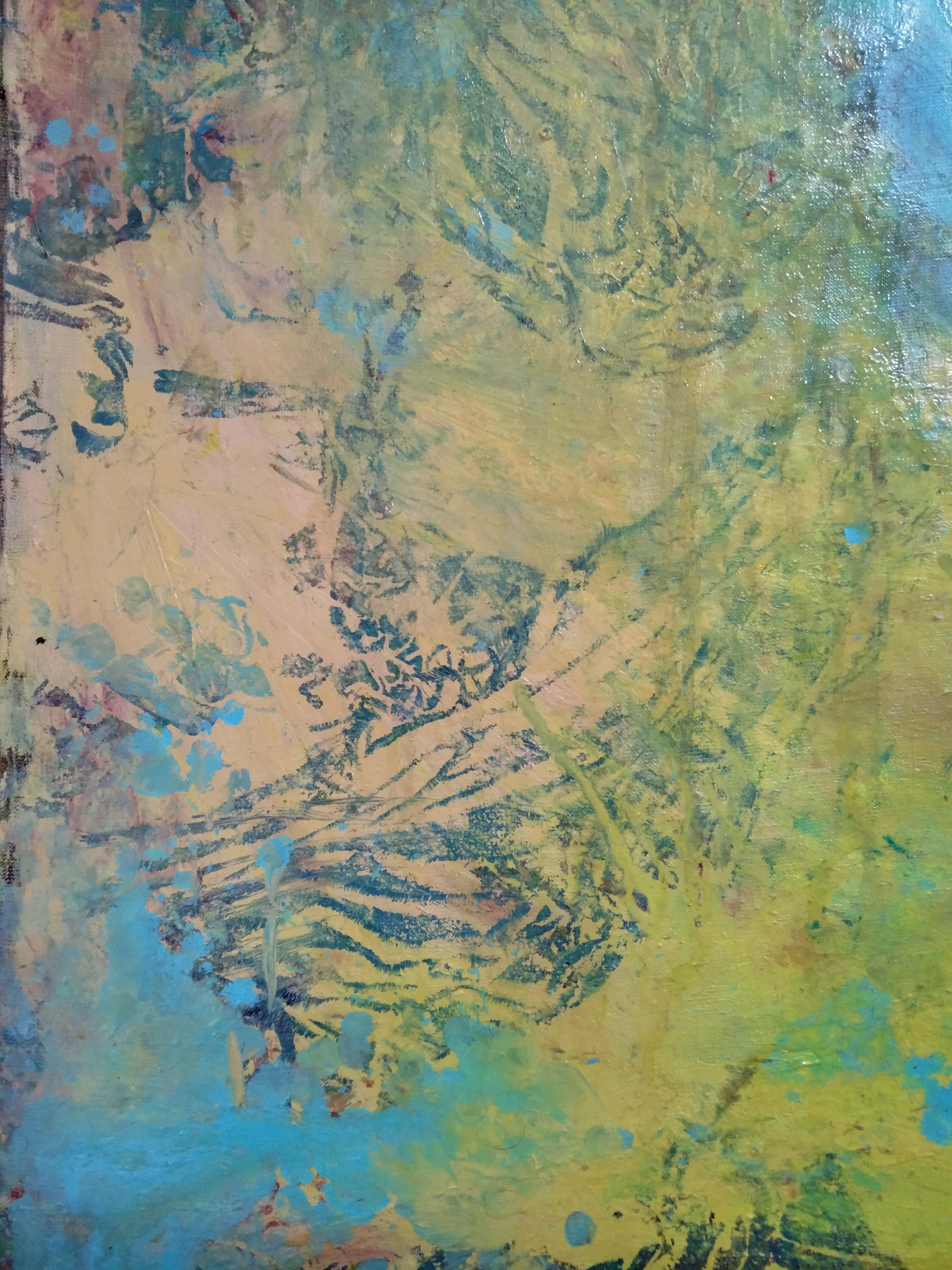   Summer blooming Ukrainian field at night. Inspired me to create this painting. I really like to paint abstract pictures. I paint them with feelings and the energy of the inner body. This painting carries positive emotions and energy.
    Stretched