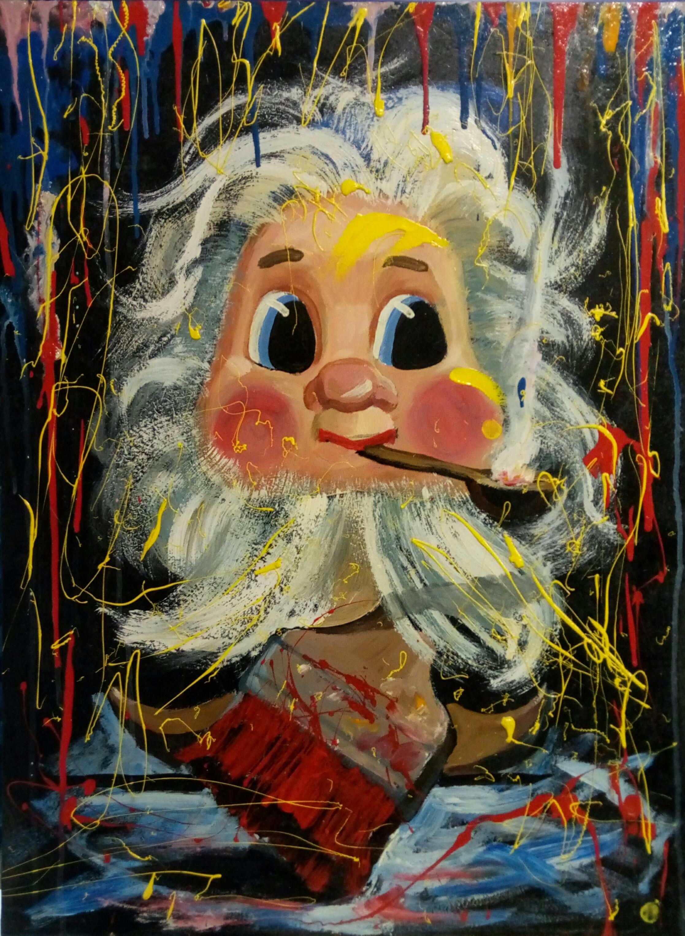 Kyrylo Bondarenko Portrait Painting - "Gnome artist"