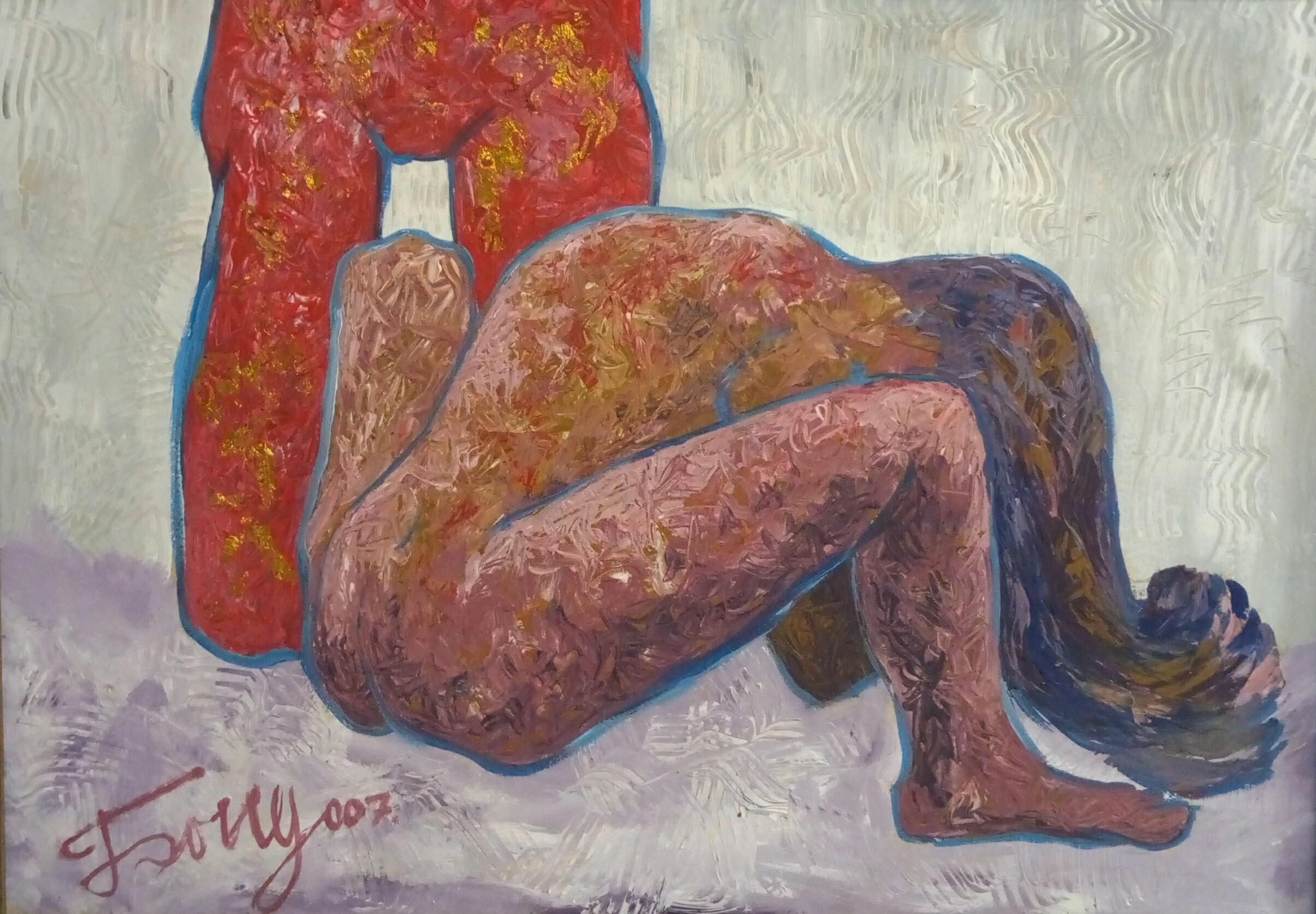Nude Painting Kyrylo Bondarenko - "Plage de Gustav Klimt"