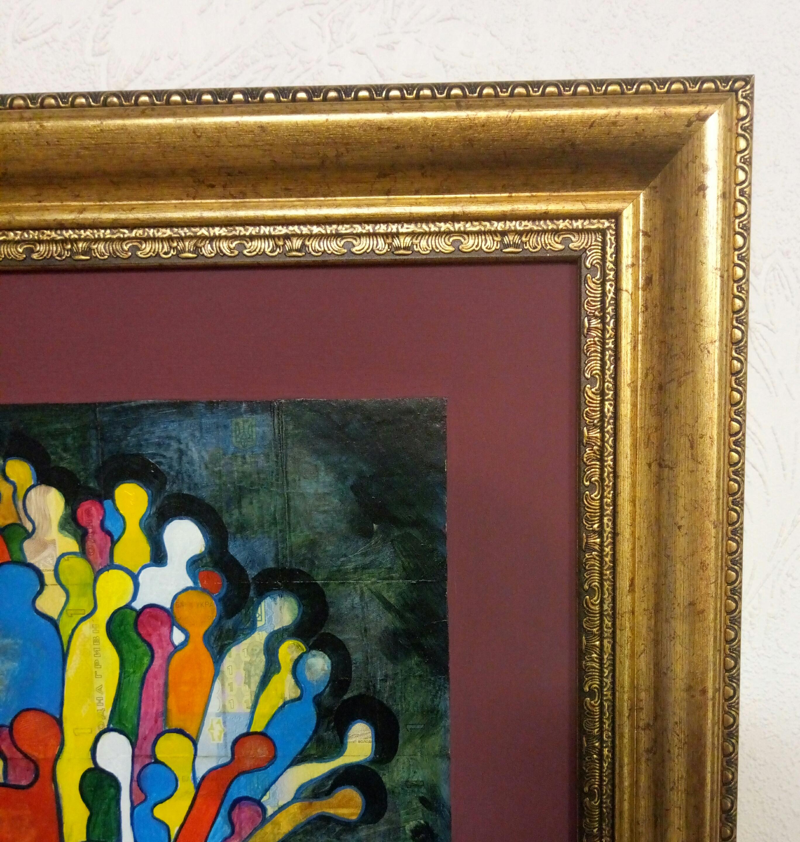 
   A series of abstract paintings. I like to paint instinctively, without thinking about what I'm doing. These paintings are filled only with feelings and emotions.
    The painting is framed in a plastic frame. The painting is painted on Ukrainian