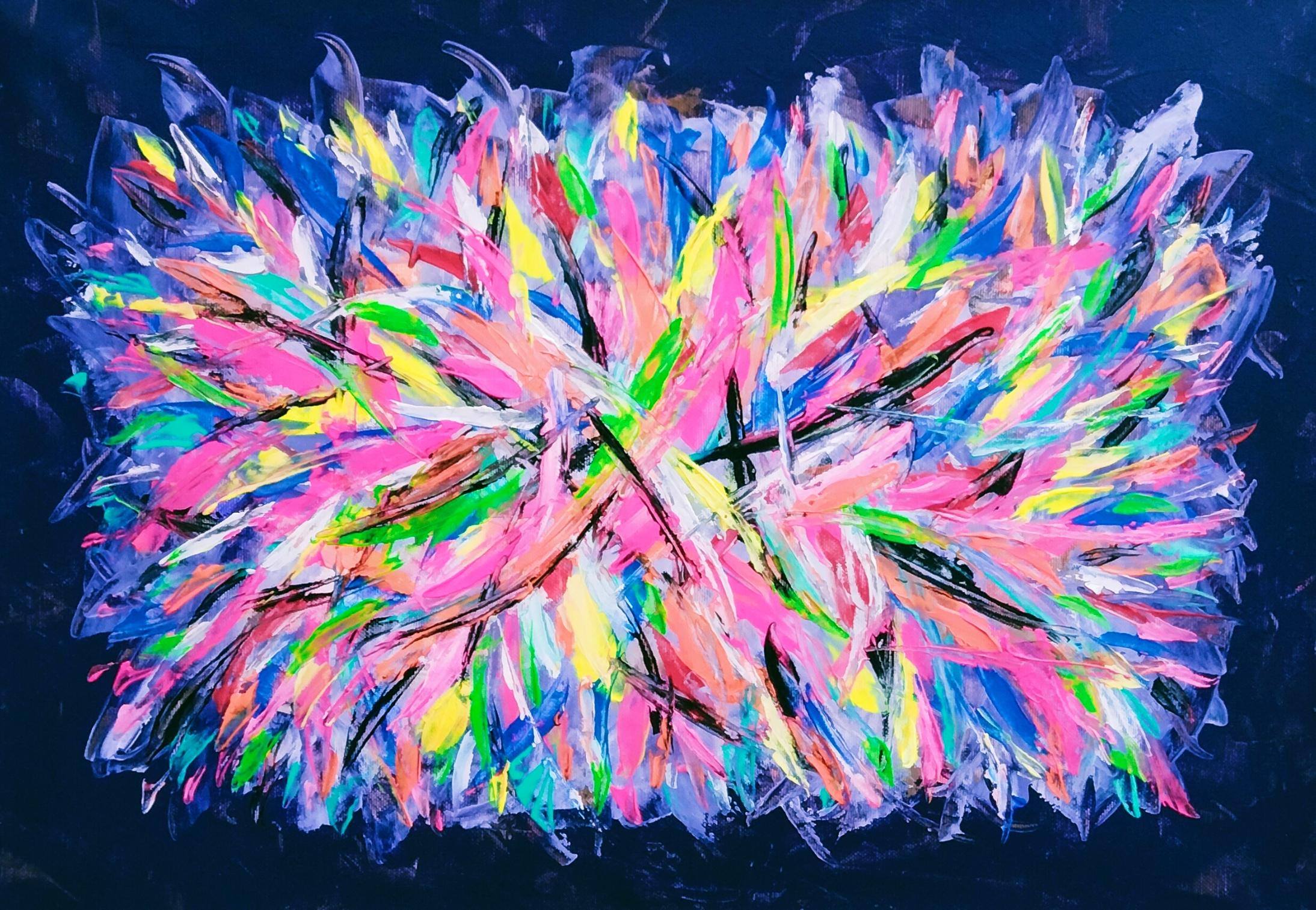 „Jackson Pollock Blumen“ – Painting von Kyrylo Bondarenko