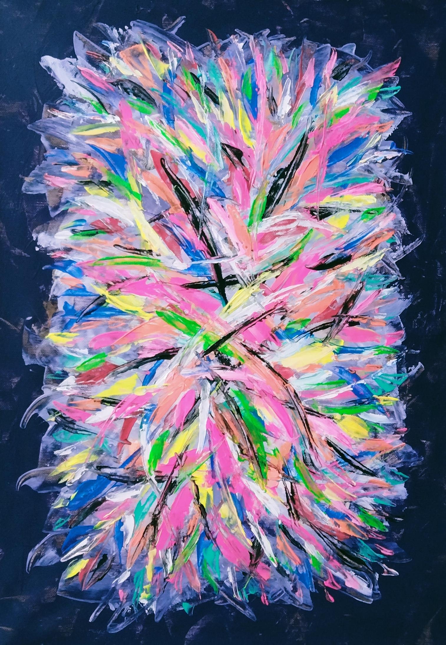 „Jackson Pollock Blumen“ (Abstrakt), Painting, von Kyrylo Bondarenko