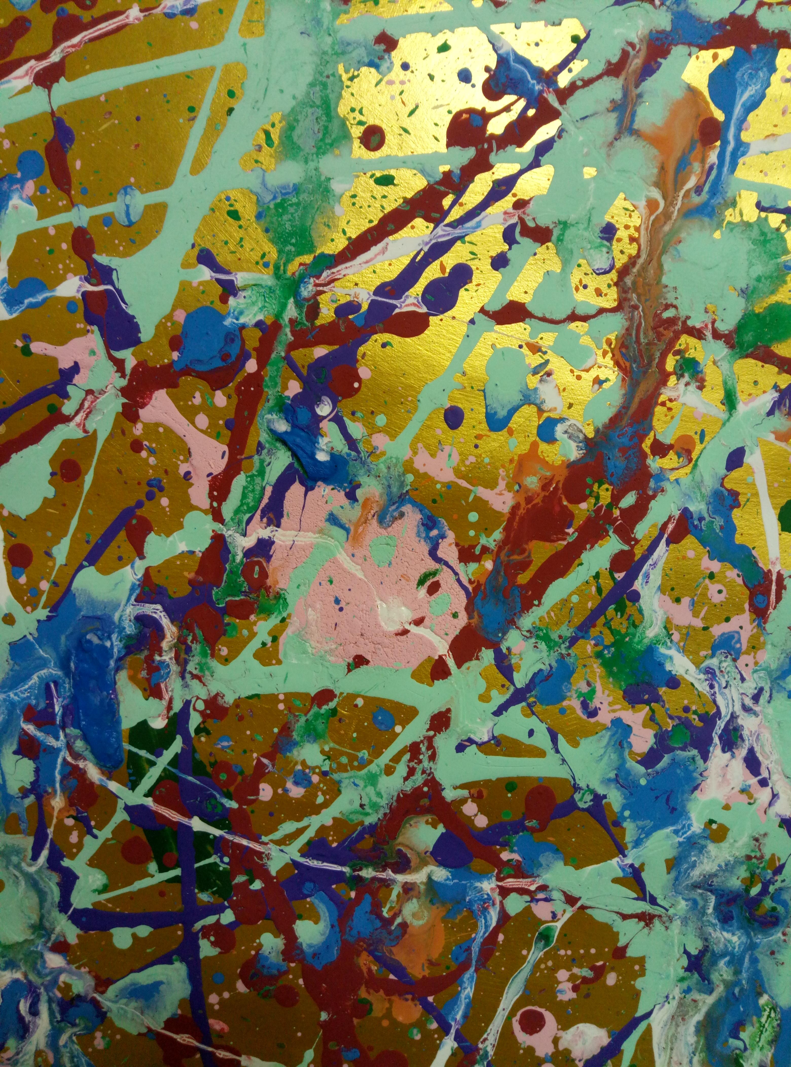 „Jackson Pollock Blumen“ (Grau), Abstract Painting, von Kyrylo Bondarenko