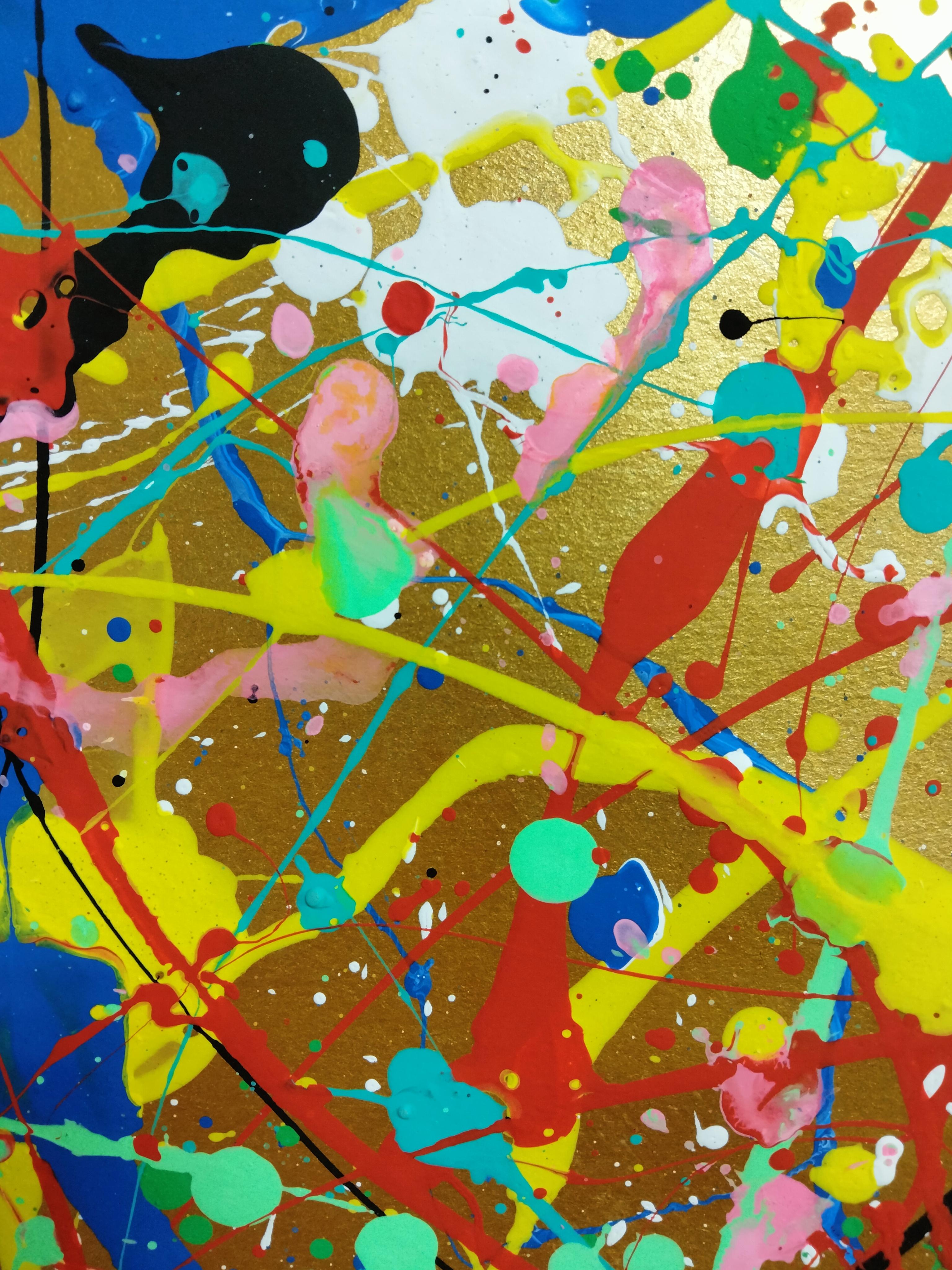   I saw flowers in the Ukrainian steppe. They inspired me to create this painting. I really like to paint abstract paintings. I paint them with feelings and the energy of the inner body. This painting carries positive emotions and energy.
   
