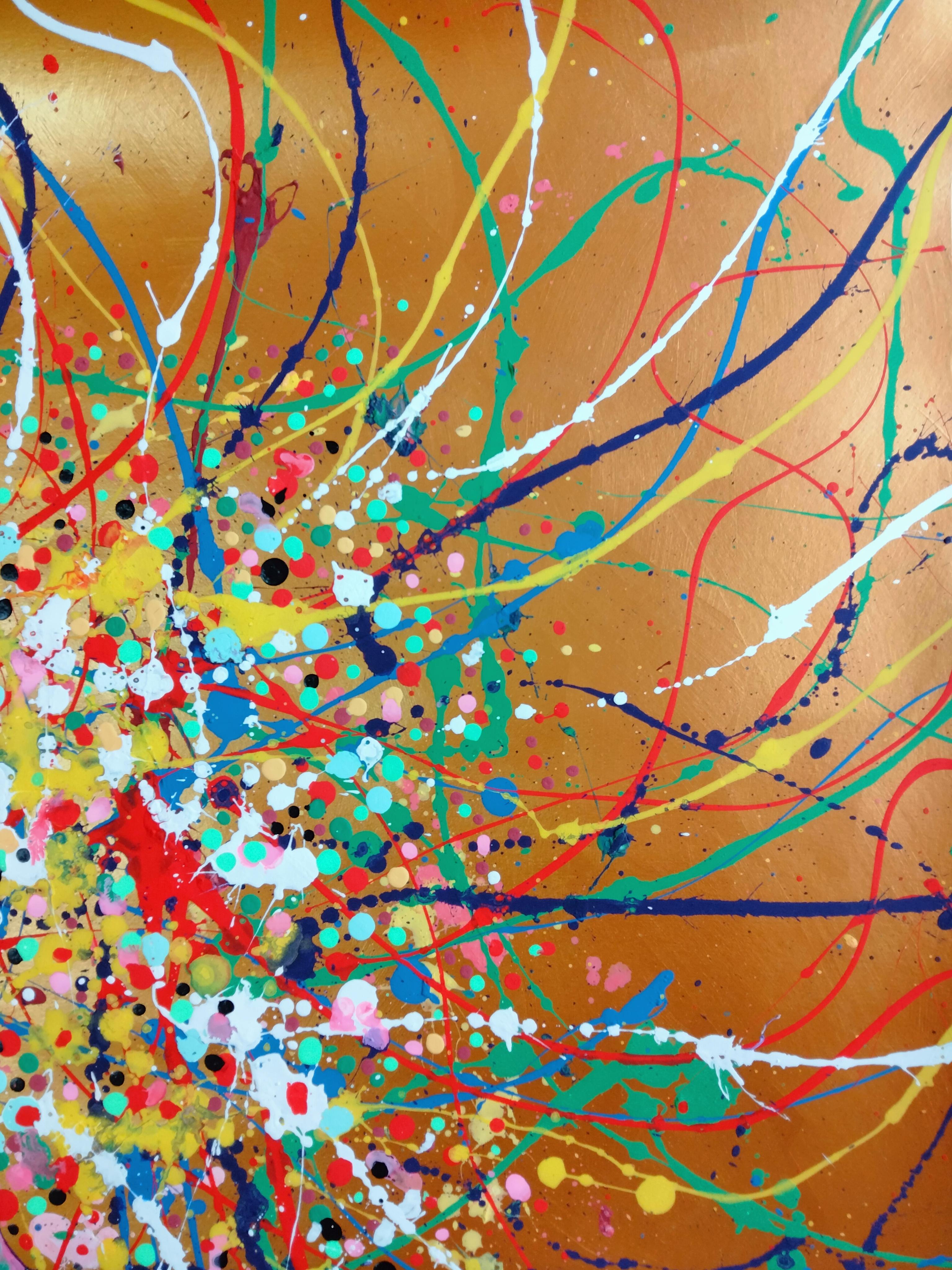  I saw flowers in the Ukrainian steppe.  They inspired me to create this picture. I really like to paint abstract pictures. I paint them with feelings and energy of the inner body. This picture carries positive emotions and energy.
   Buying