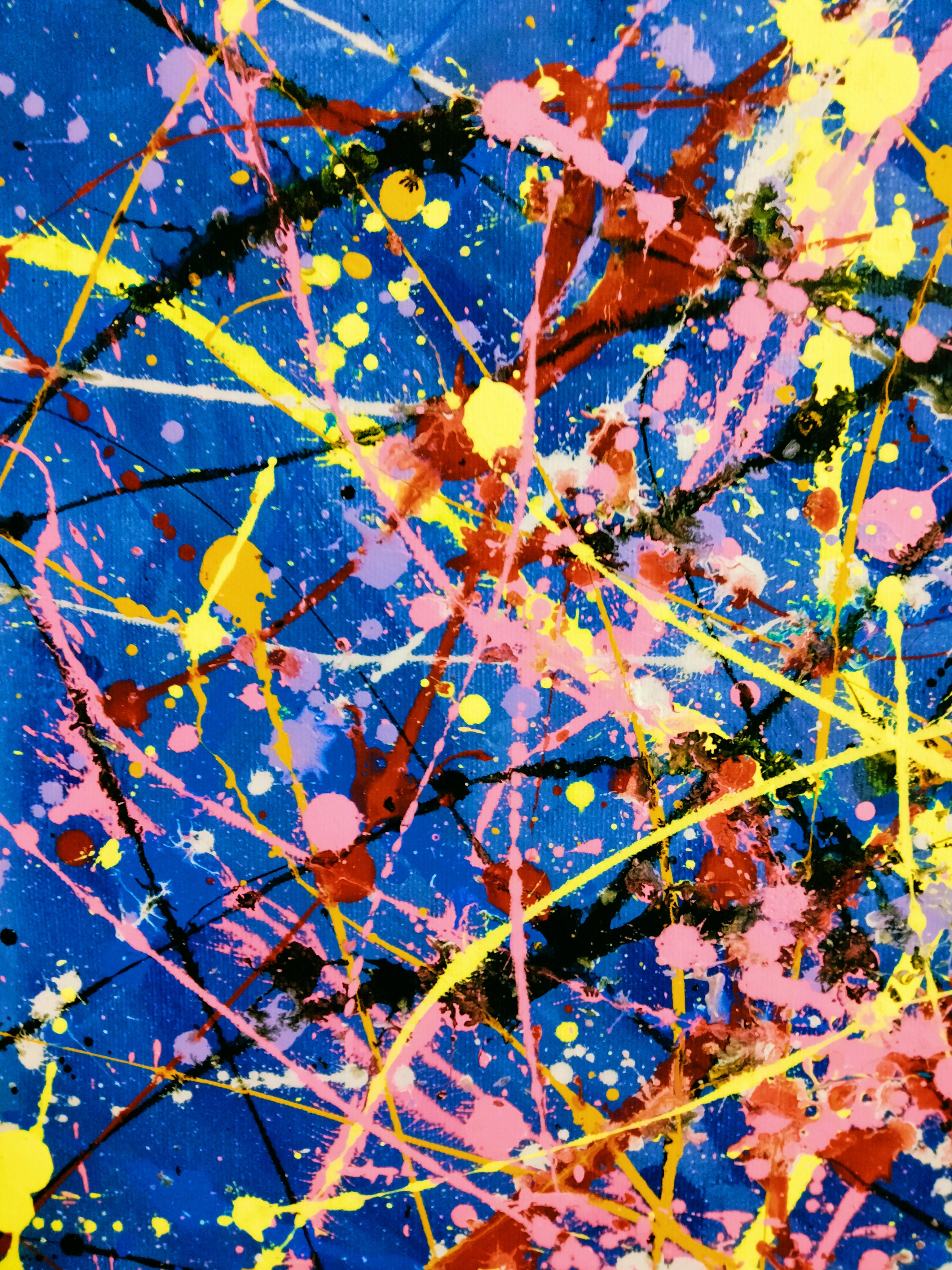  I saw this painting in the spring in the blooming steppe.
Working on it, I splashed a whole carnival of bright acrylic shades on the canvas, allowing emotions to guide every curl and movement. A passionate dance of colors and shapes, where bold