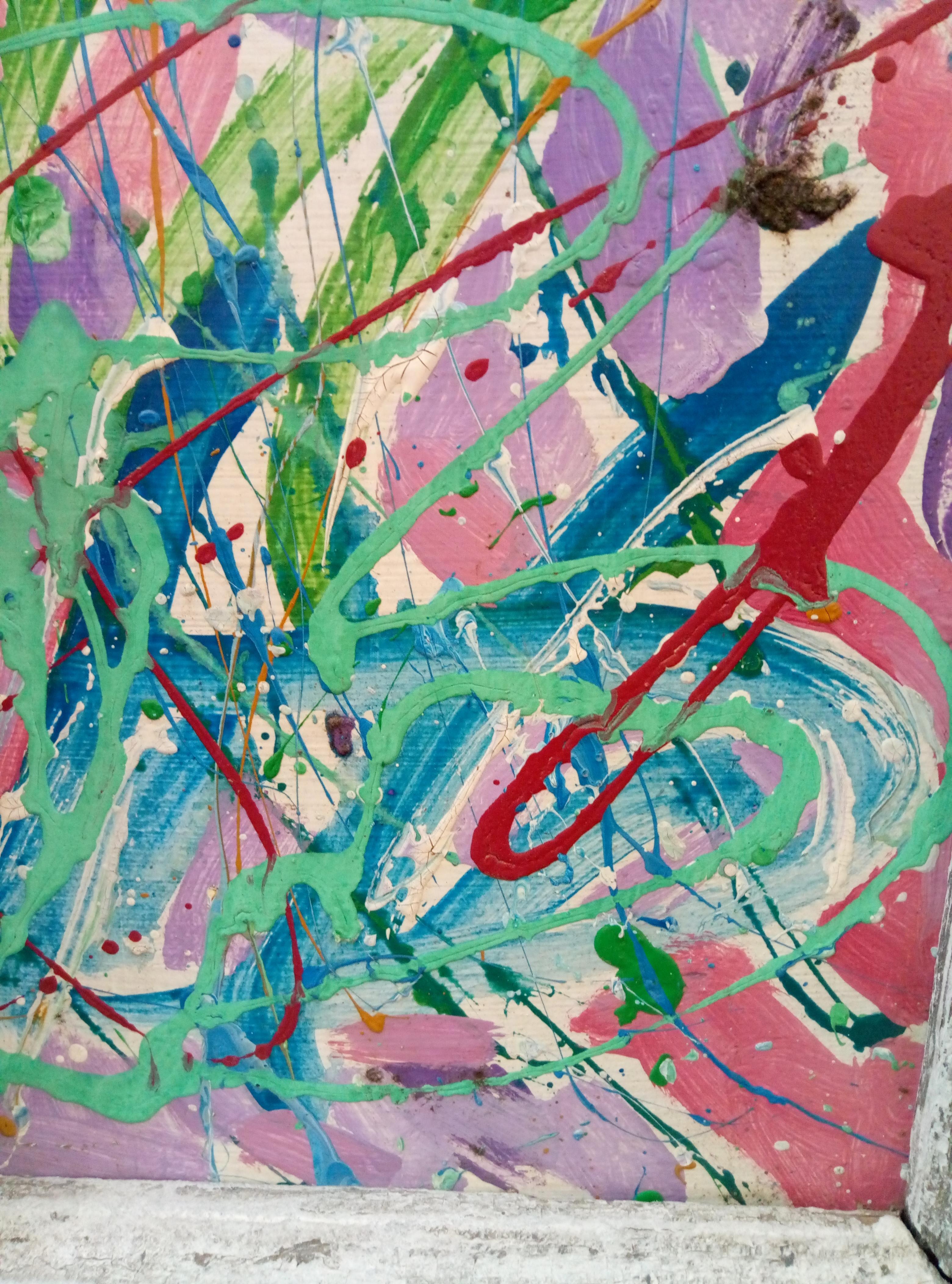   Sono stata ispirata a dipingere questo quadro dalla steppa estiva dove i fiori stavano sbocciando. Mi piace molto dipingere quadri astratti. Li dipingo con i sentimenti e l'energia del corpo interiore. Questa immagine trasmette emozioni ed energie