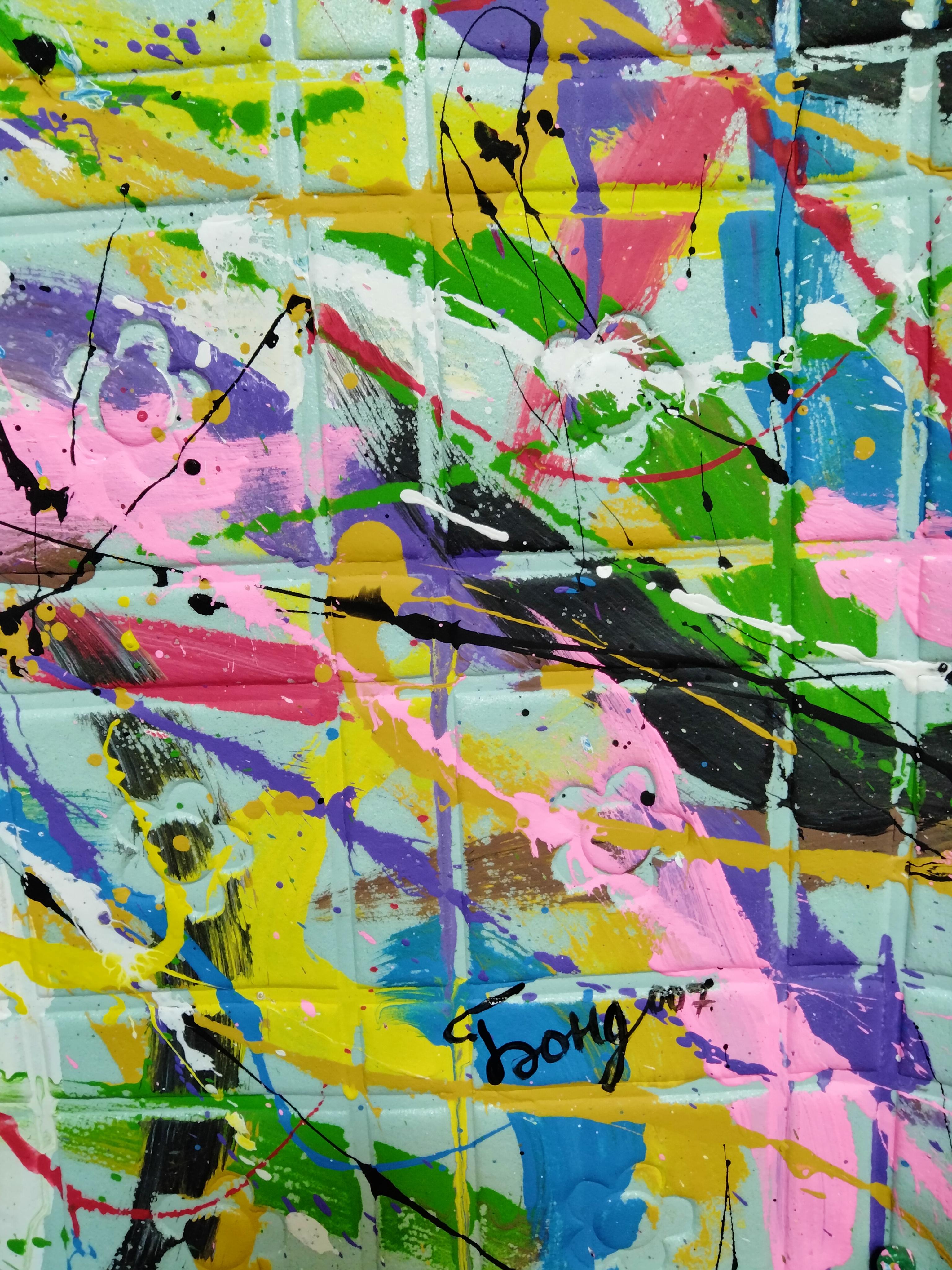  Steppe. I saw this painting in the blooming steppe in spring. In creating this work, I splashed a whole carnival of bright acrylic shades on paper, allowing emotions to guide every curl and movement. A passionate dance of colors and shapes, where