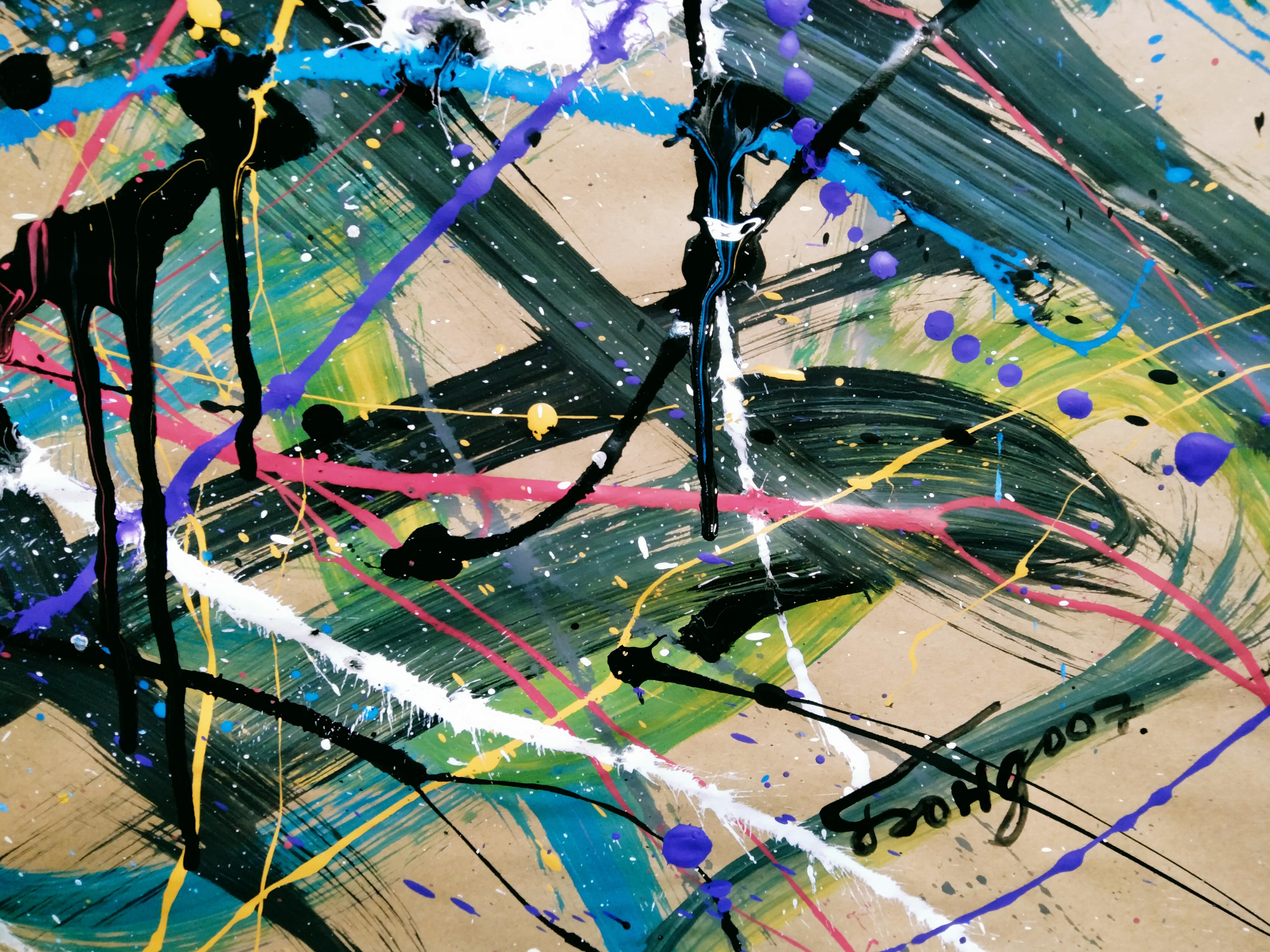    Steppe. I saw this painting in the spring in the blooming steppe. In creating it, I splashed a whole carnival of bright acrylic shades onto paper, allowing emotions to guide every curl and movement. A passionate dance of colors and shapes, where