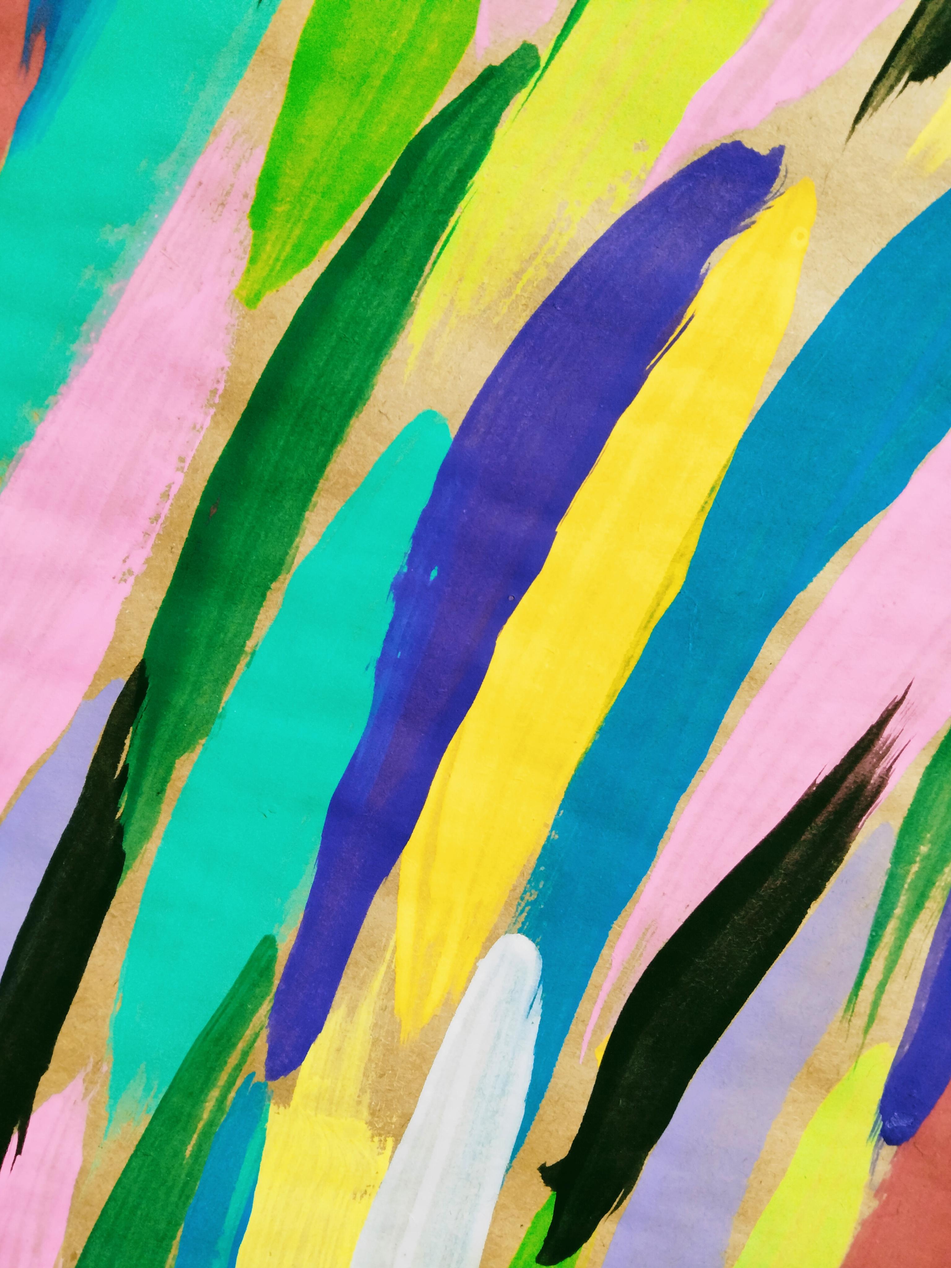 In creating this work, I splashed a whole carnival of bright acrylic shades on paper, allowing emotions to guide every curl and movement. A passionate dance of colors and shapes, where bold black gestures hold together joyful chaos, this is an