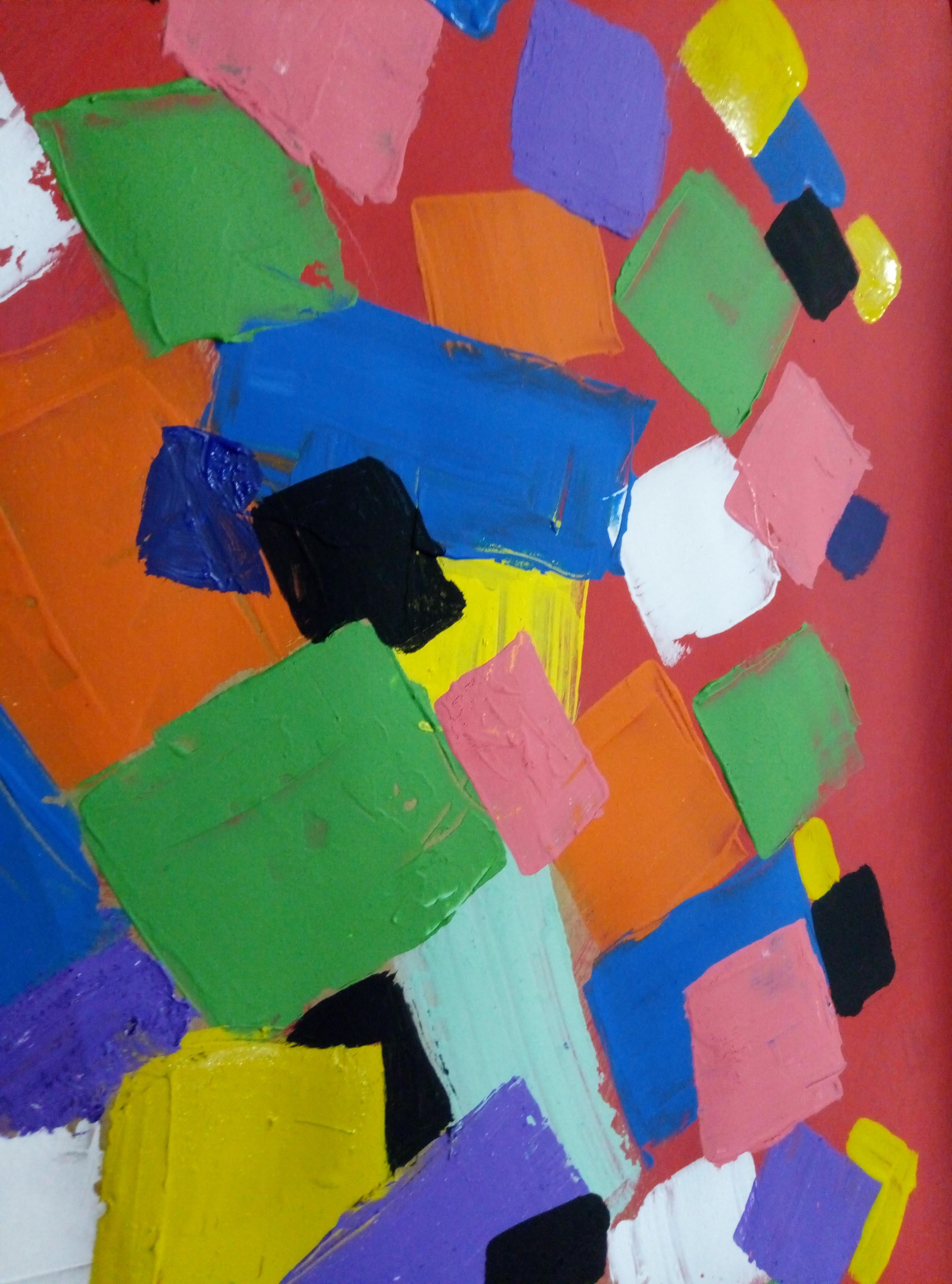  Nel creare quest'opera, ho permesso alle emozioni di fluire attraverso il gioco dinamico dei colori e delle forme. Ispirandomi al cubismo e all'espressionismo, ho sintetizzato un caos vibrante che invita all'introspezione. Audaci pennellate di