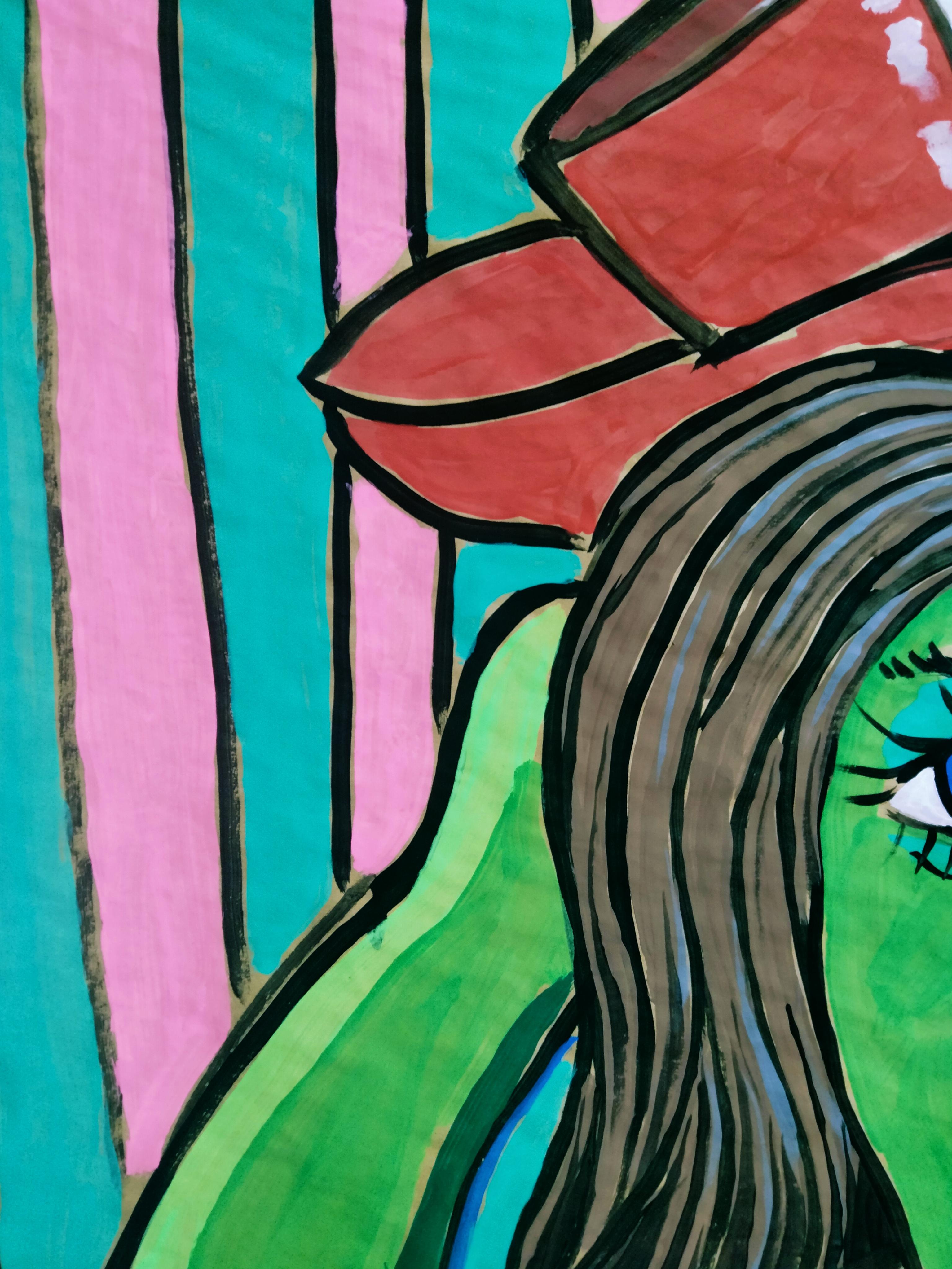   Vi este cuadro en primavera, en la estepa en flor.
Al trabajar en él, salpiqué todo un carnaval de brillantes tonos acrílicos sobre el papel, dejando que las emociones guiaran cada rizo y movimiento. Una danza apasionada de colores y formas, donde