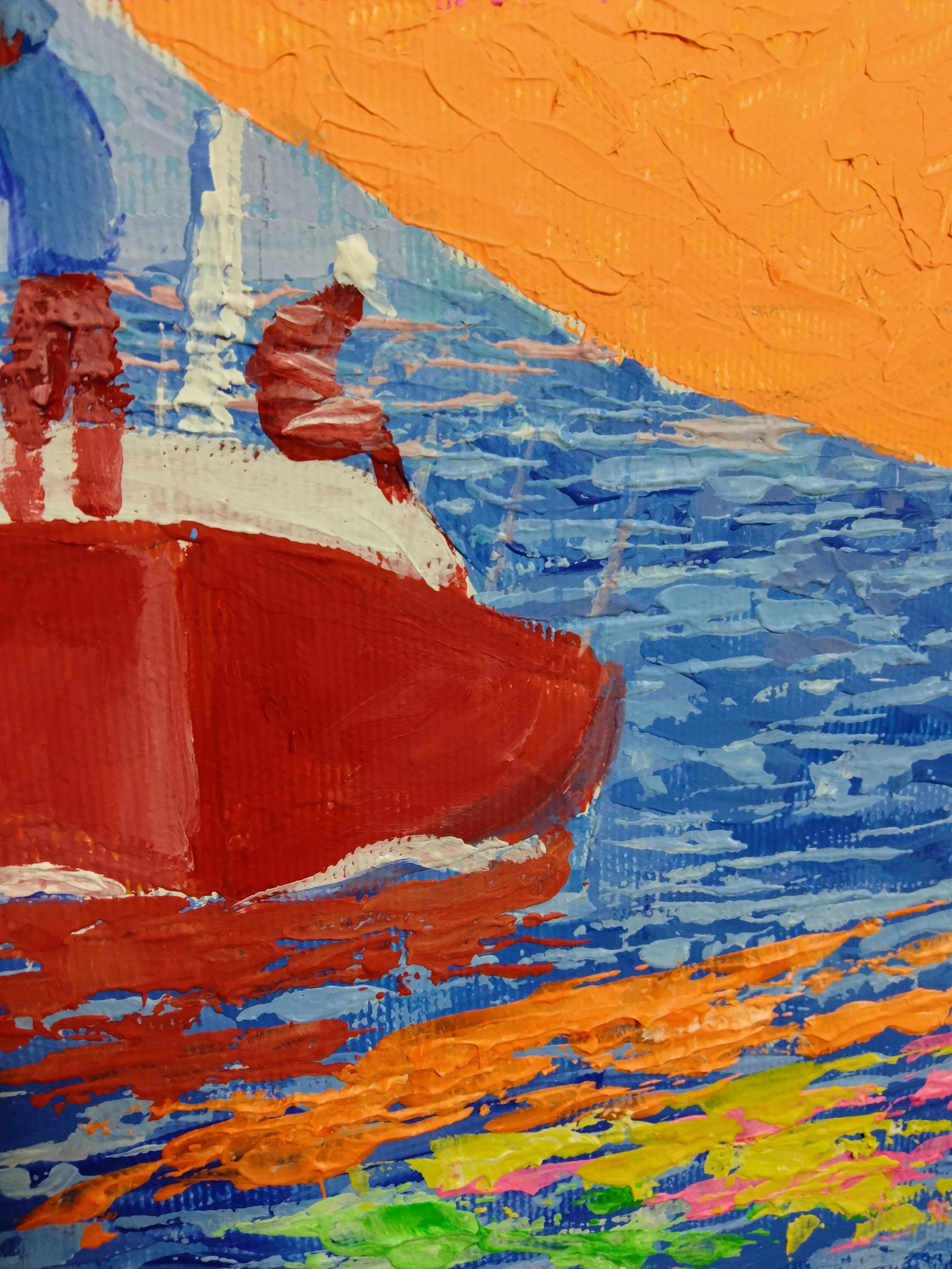     Dans cette pièce en acrylique, j'ai imprégné l'éclat de la vie côtière d'une ferveur impressionniste. Les voiles audacieuses dansent sur la toile, reflétant l'esprit dynamique de la mer, tandis que les jeux de lumière et de couleur invitent les