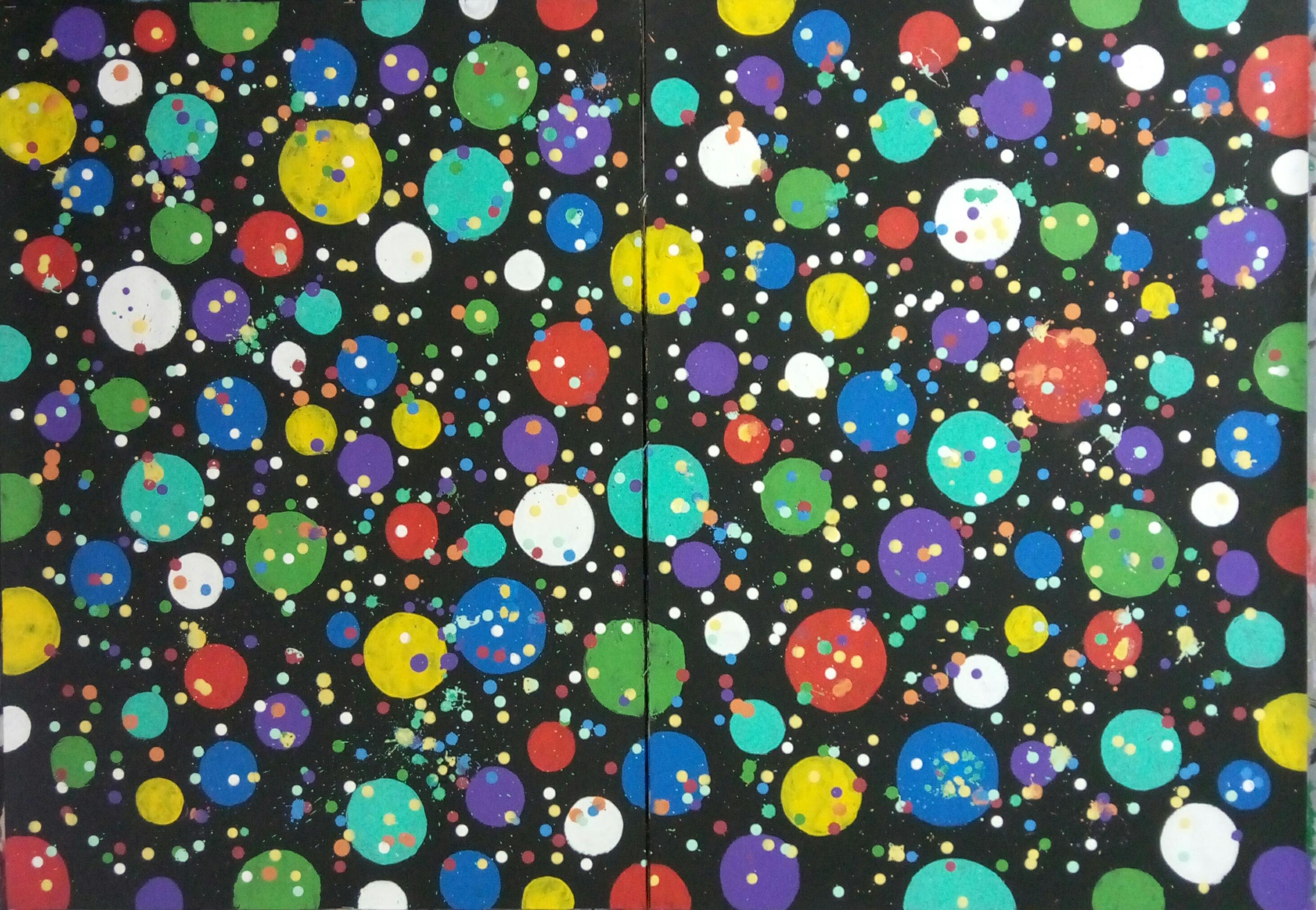 Kyrylo Bondarenko Abstract Painting - "Yayoi Kusama space"