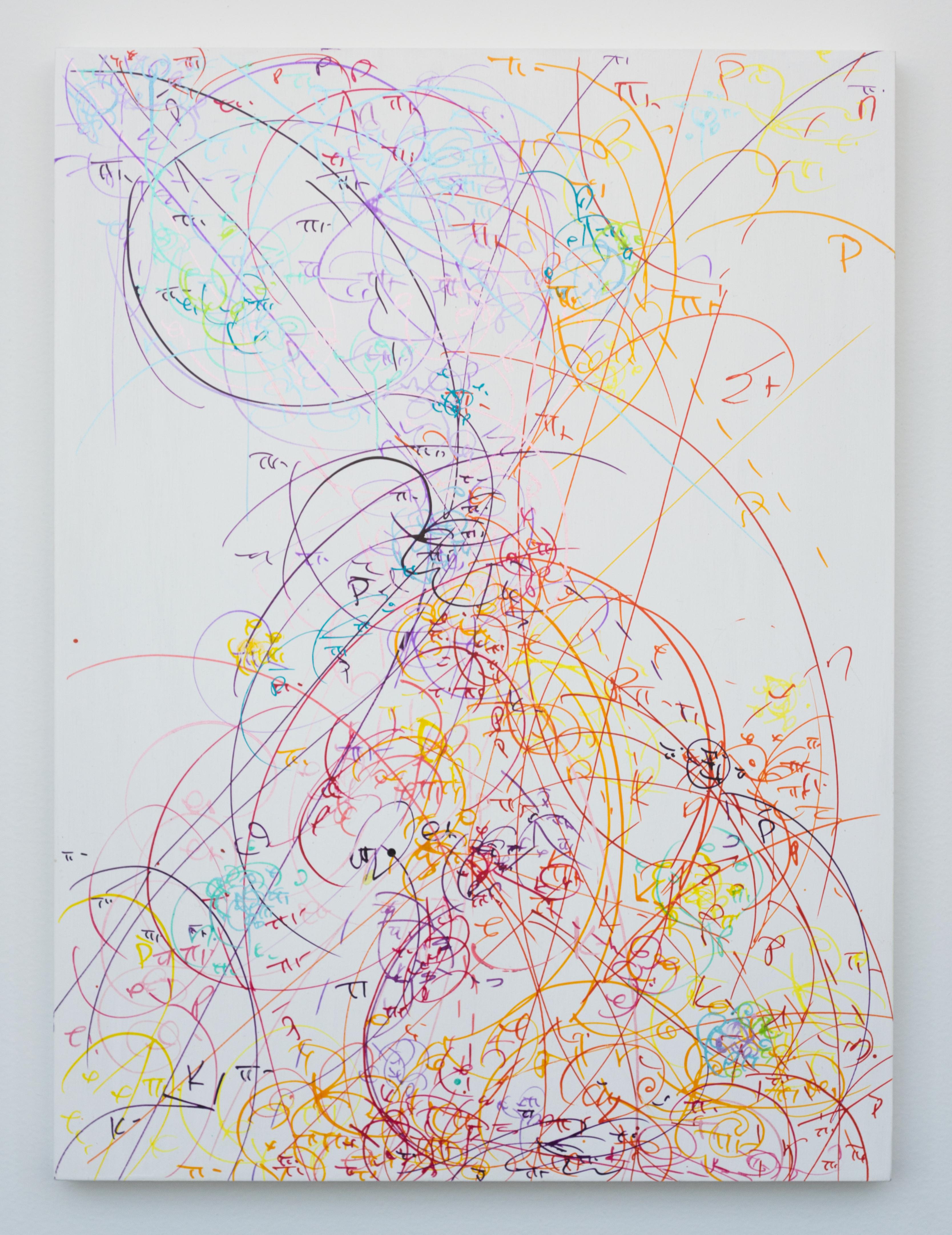 Kysa Johnson Abstract Painting - blow up 342 - the long goodbye - subatomic decay patterns and SL106 IRS14