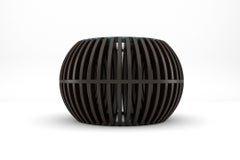 Kyoto Medium Coffee Table - Handcrafted Black Stained Table with Clear Glass Top