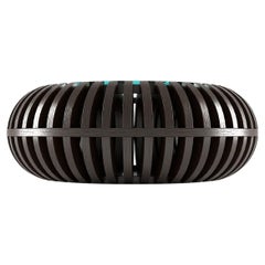 Kyoto Small Coffee Table - Handcrafted Black Stained Table with Clear Glass Top