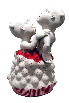 "Lust in Transit", Contemporary Ceramic Porcelain Sculpture, Glaze, Underglaze