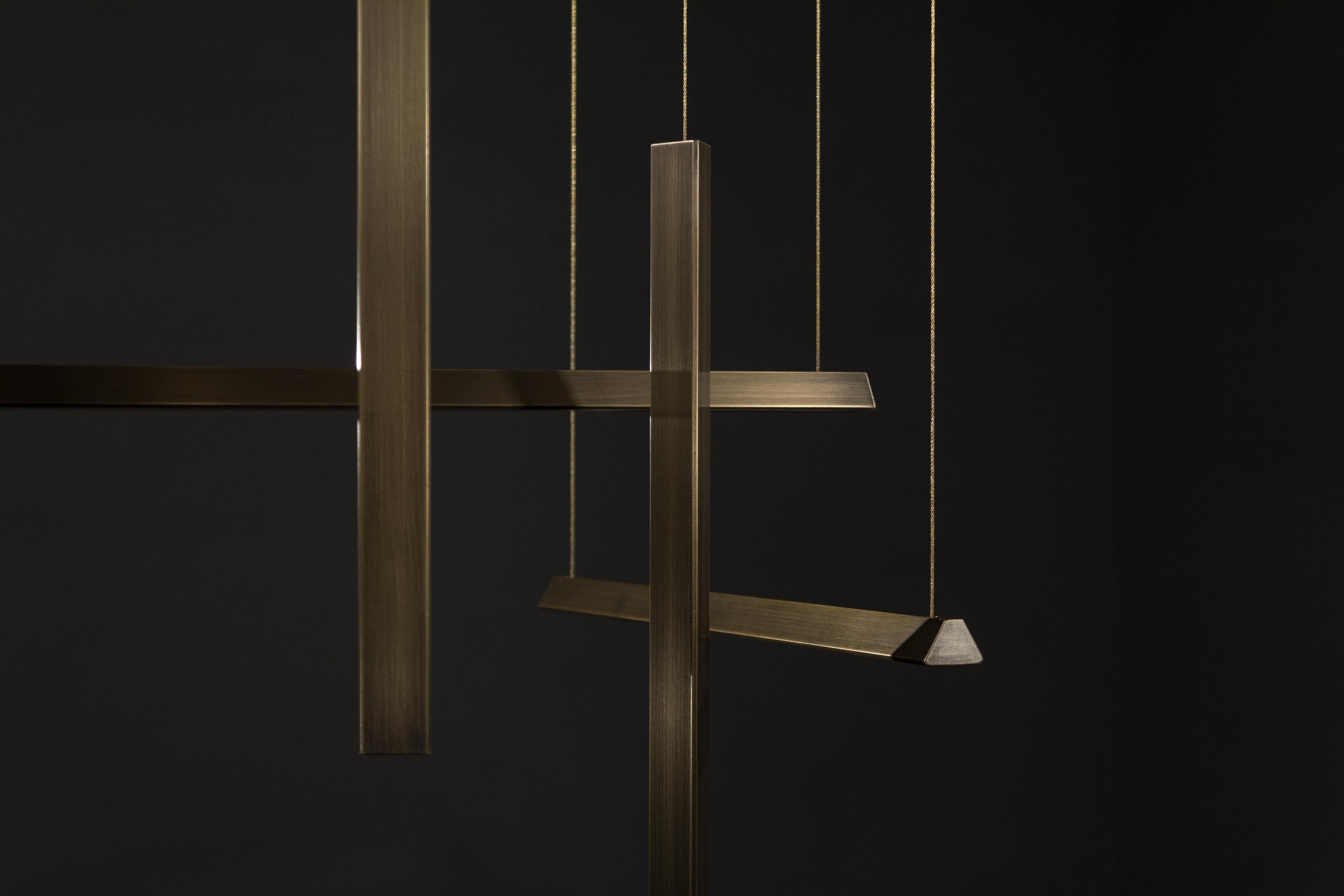 Brass L 2500 Prisms Pendant Lamp C by Tanuj Arora For Sale