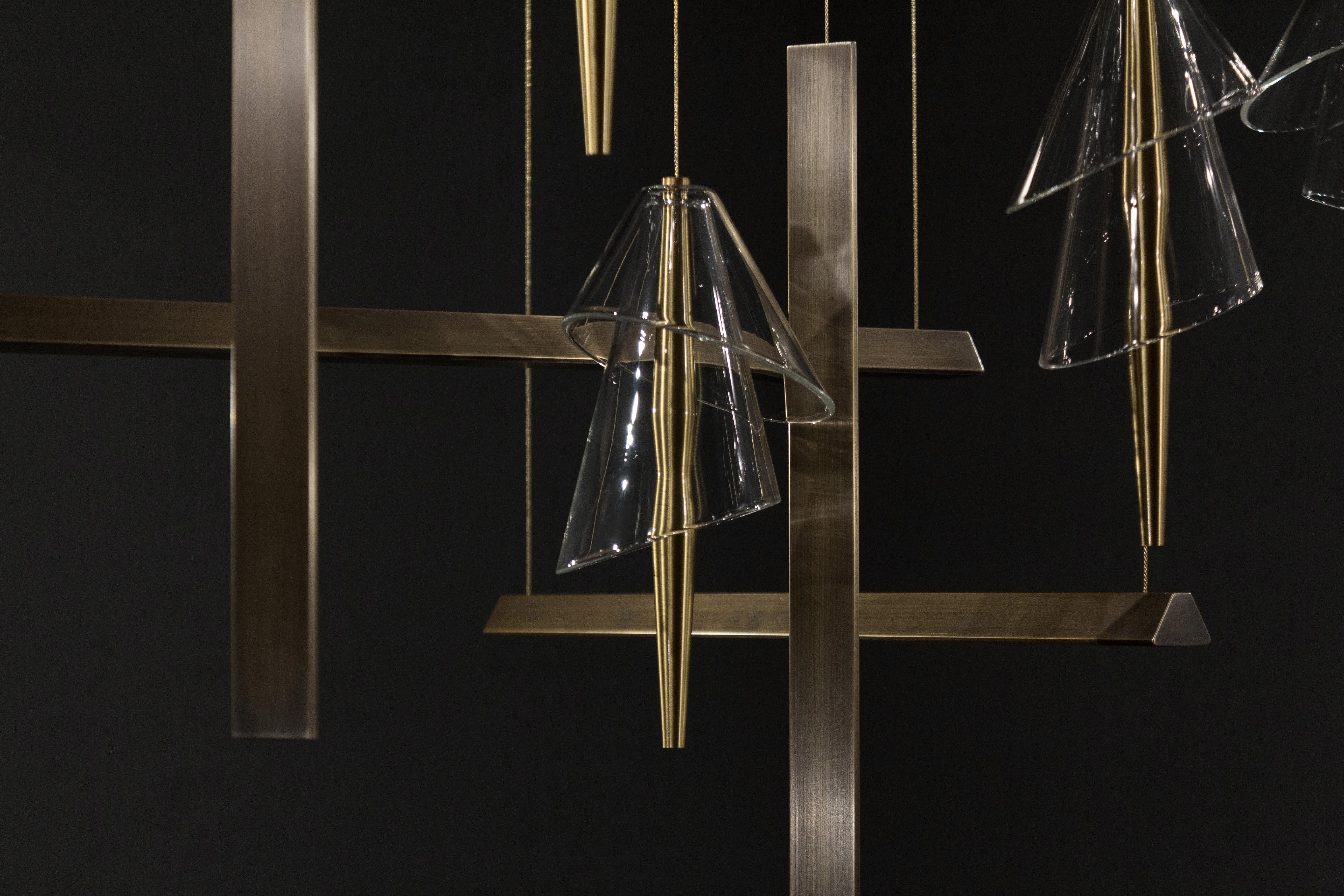 L 2500 Prisms with Ballerinas Pendant Lamp C by Tanuj Arora For Sale 2