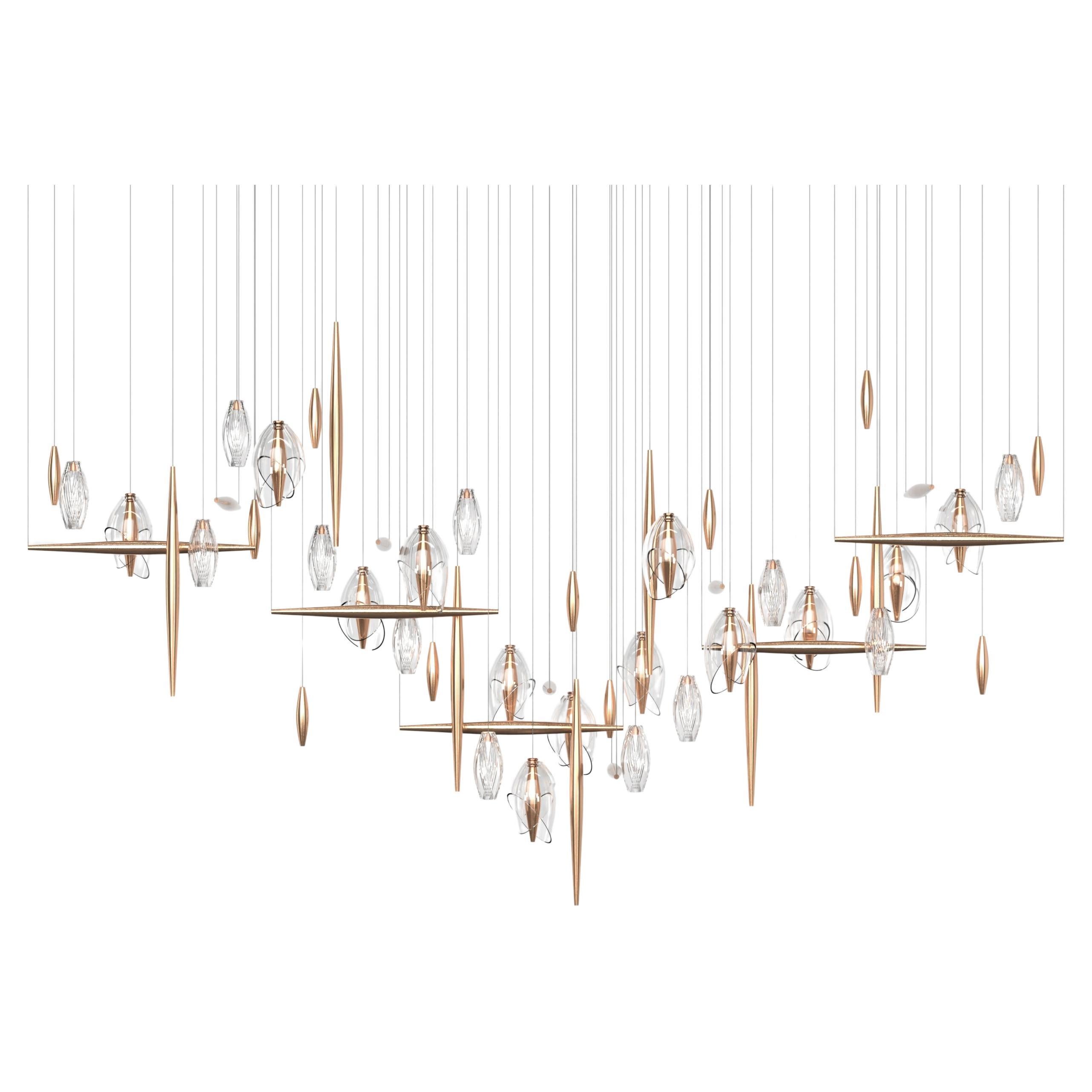 L 2500 Prisms with Ballerinas Pendant Lamp C by Tanuj Arora