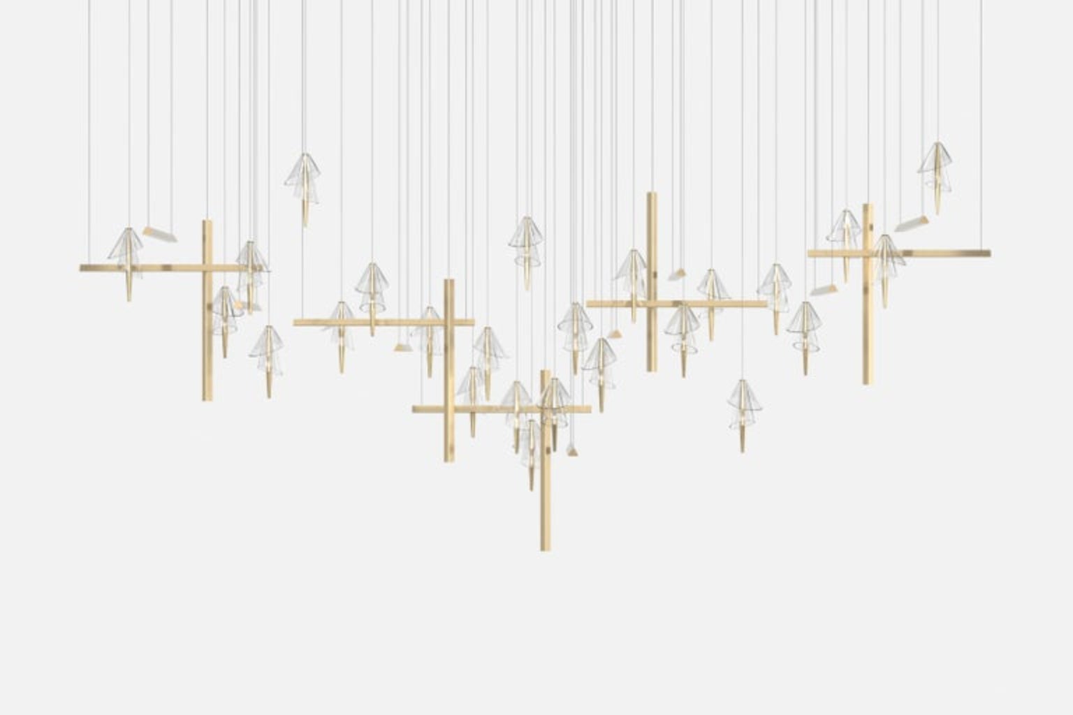 L 2500 Prisms with Ballerinas Pendant Lamp C by Tanuj Arora