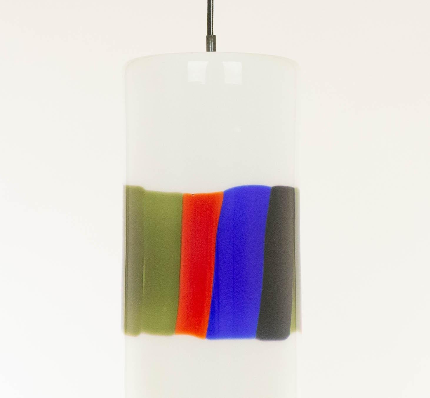 Metal L 59 Large Glass Pendant by Alessandro Pianon for Vistosi, 1960s For Sale
